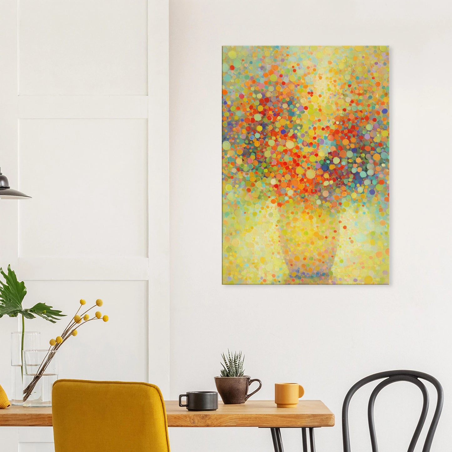 Floraison Pointilliste — tableau sur toile — vue 8 — art mural STNCL