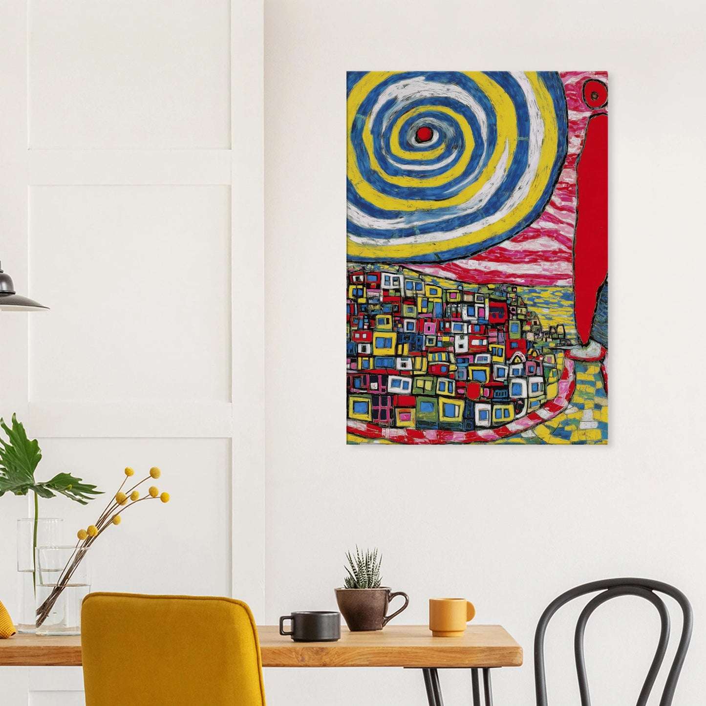 La Spirale et les Maisons — tableau sur toile — vue 8 — art mural STNCL