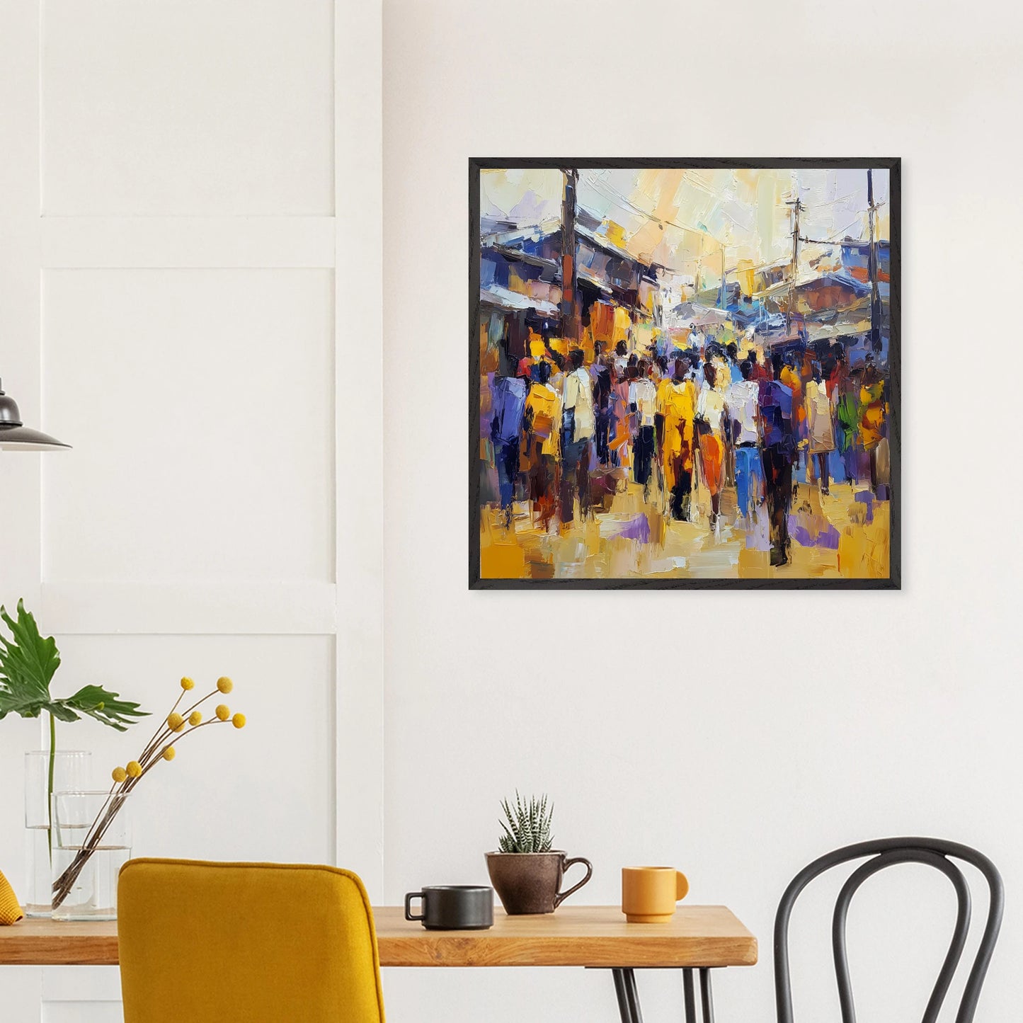 Jour de Marché — tableau encadré bois — vue 15 — art mural STNCL