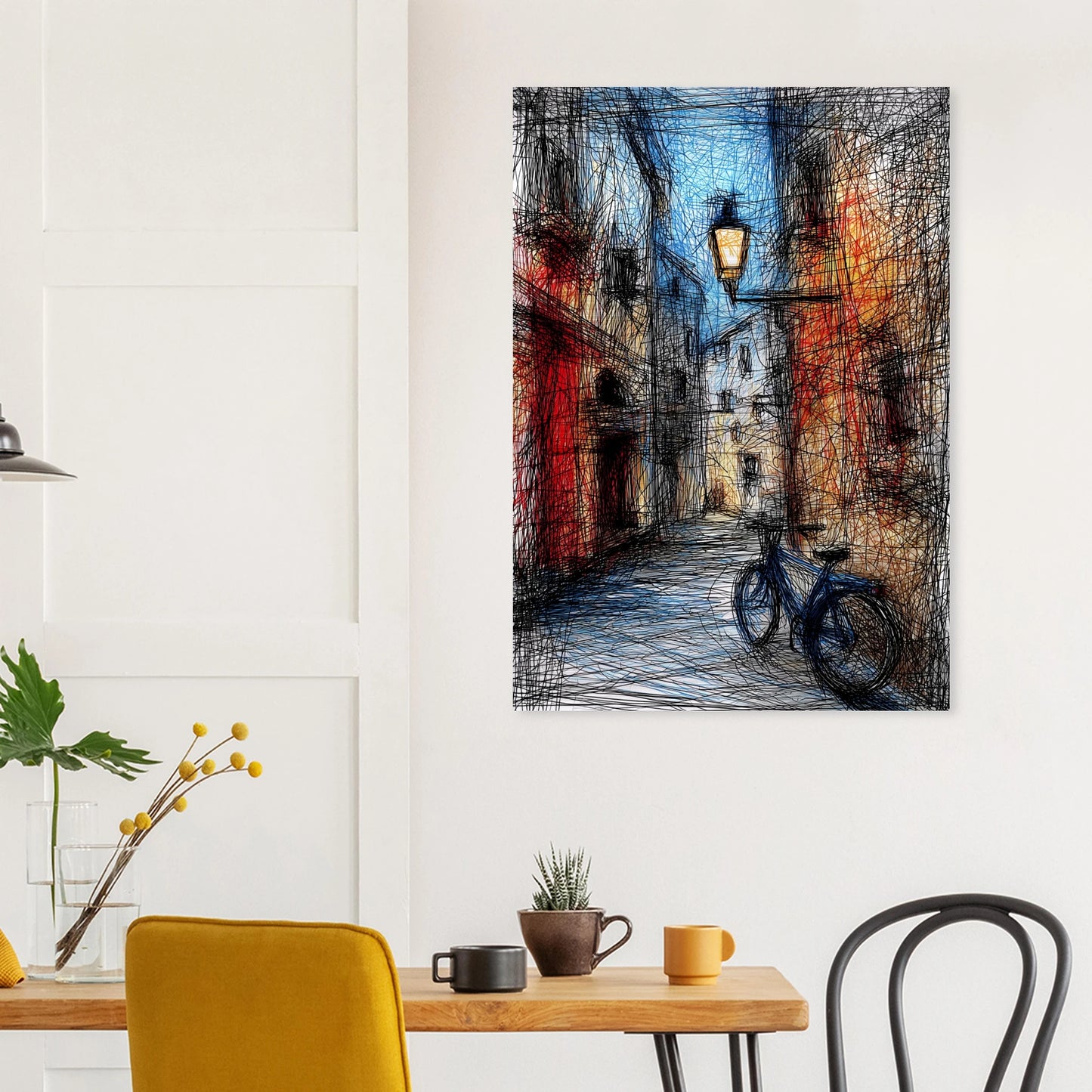 Ruelle à la Lanterne — tableau aluminium — vue 8 — art mural STNCL