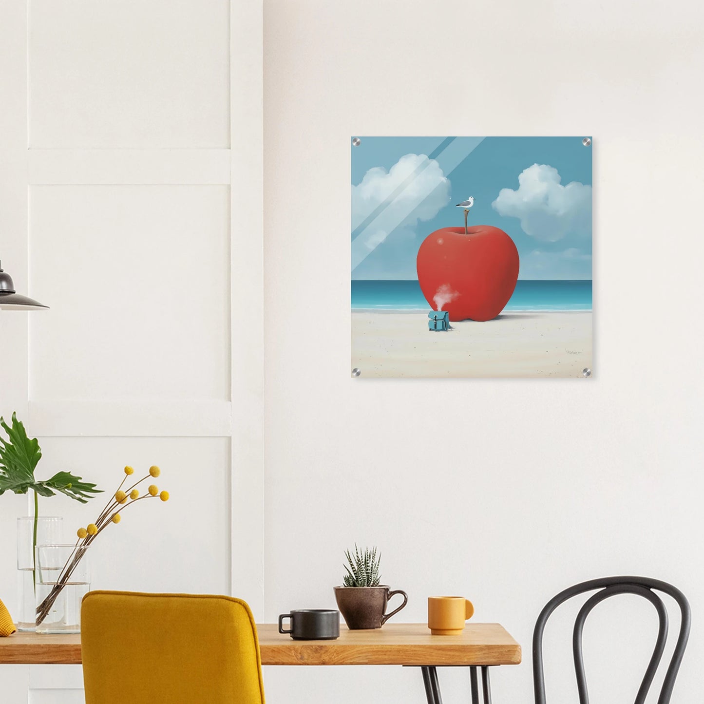Pomme sur la Plage — tableau plexiglas — vue 7 — art mural STNCL