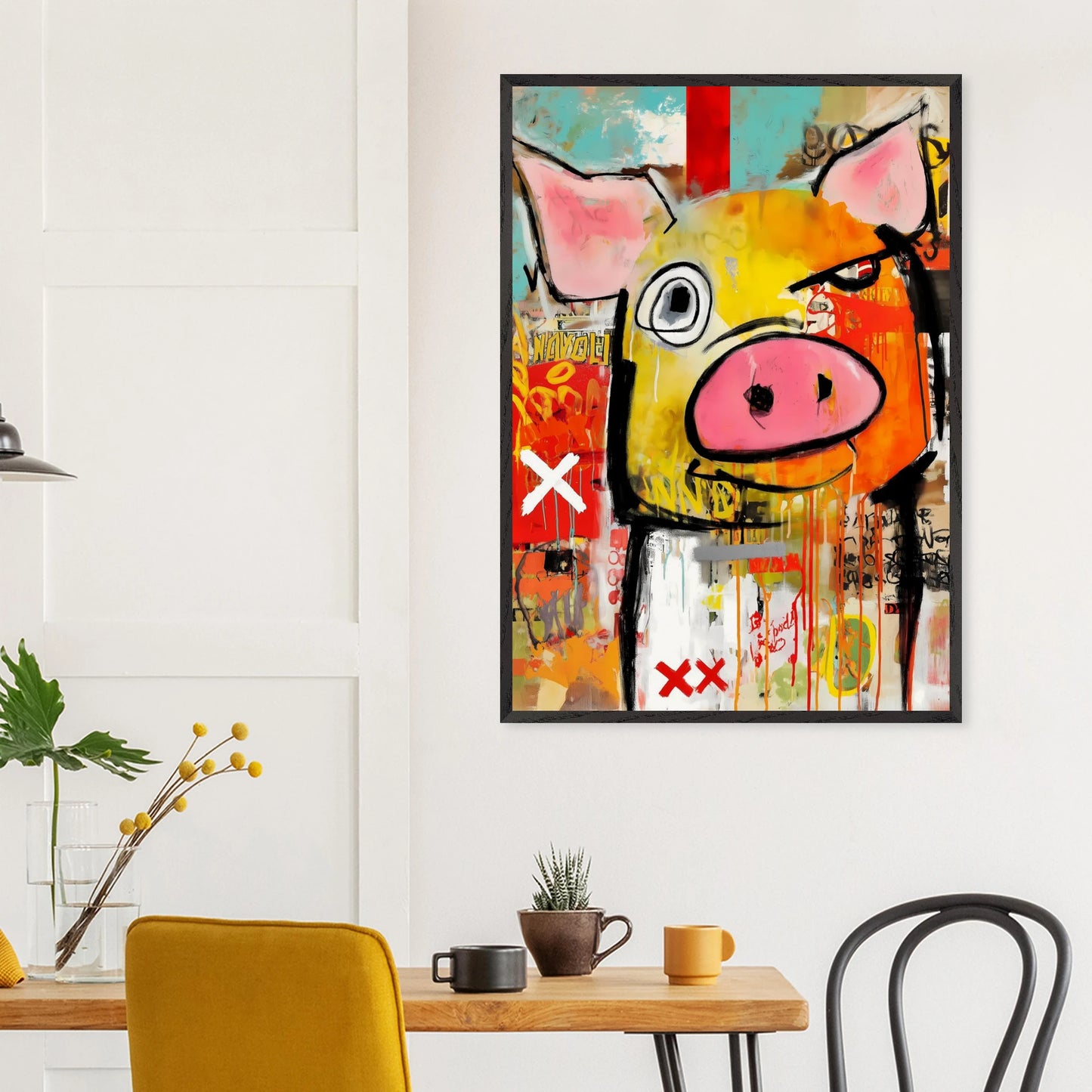 Le Cochon Bougon — tableau encadré bois — vue 18 — art mural STNCL