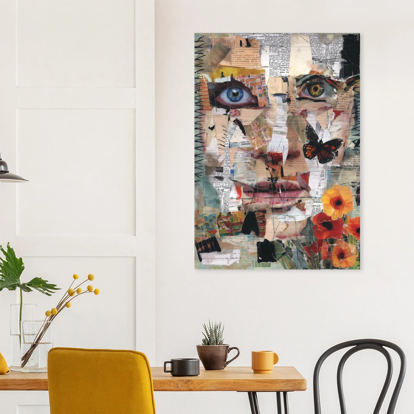 Le Visage de Papier — tableau aluminium — vue 8 — art mural STNCL