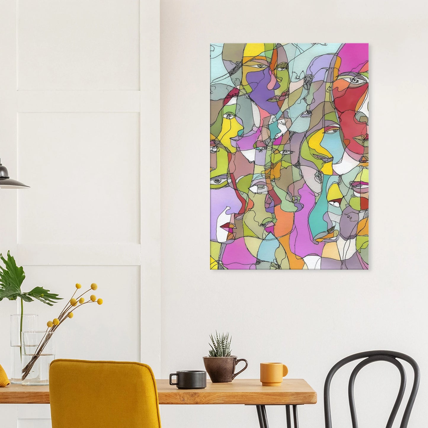 Visages Entrelacés — tableau sur toile — vue 8 — art mural STNCL