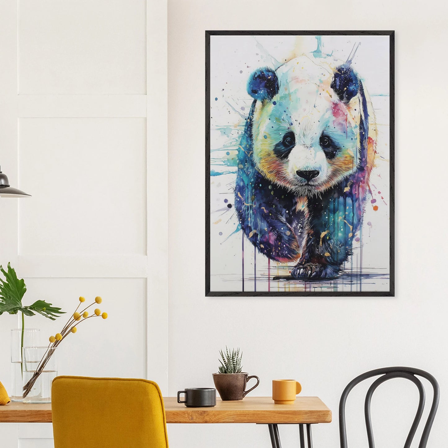 Panda Constellé — tableau encadré bois — vue 18 — art mural STNCL
