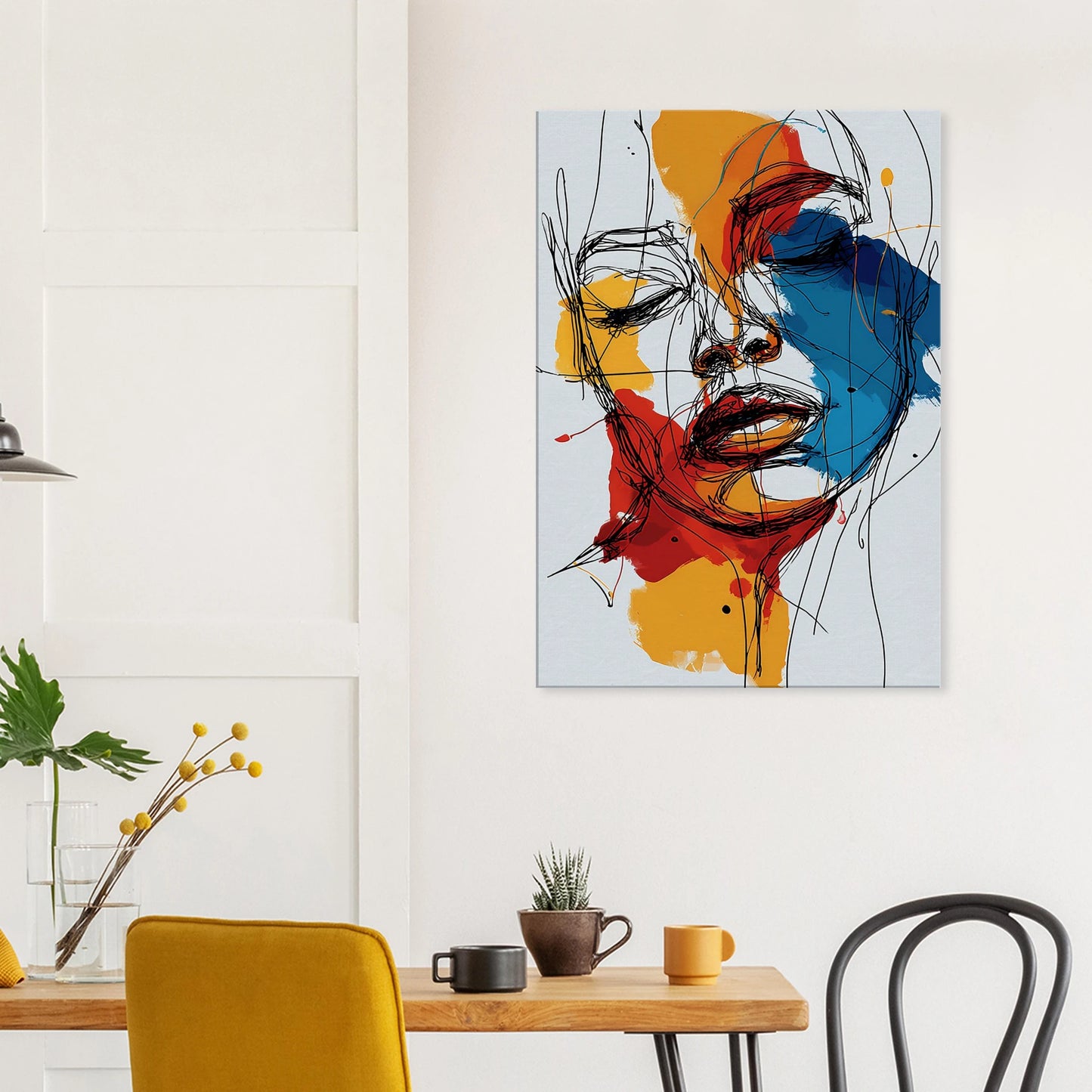 Visage en Filigrane — tableau sur toile — vue 8 — art mural STNCL