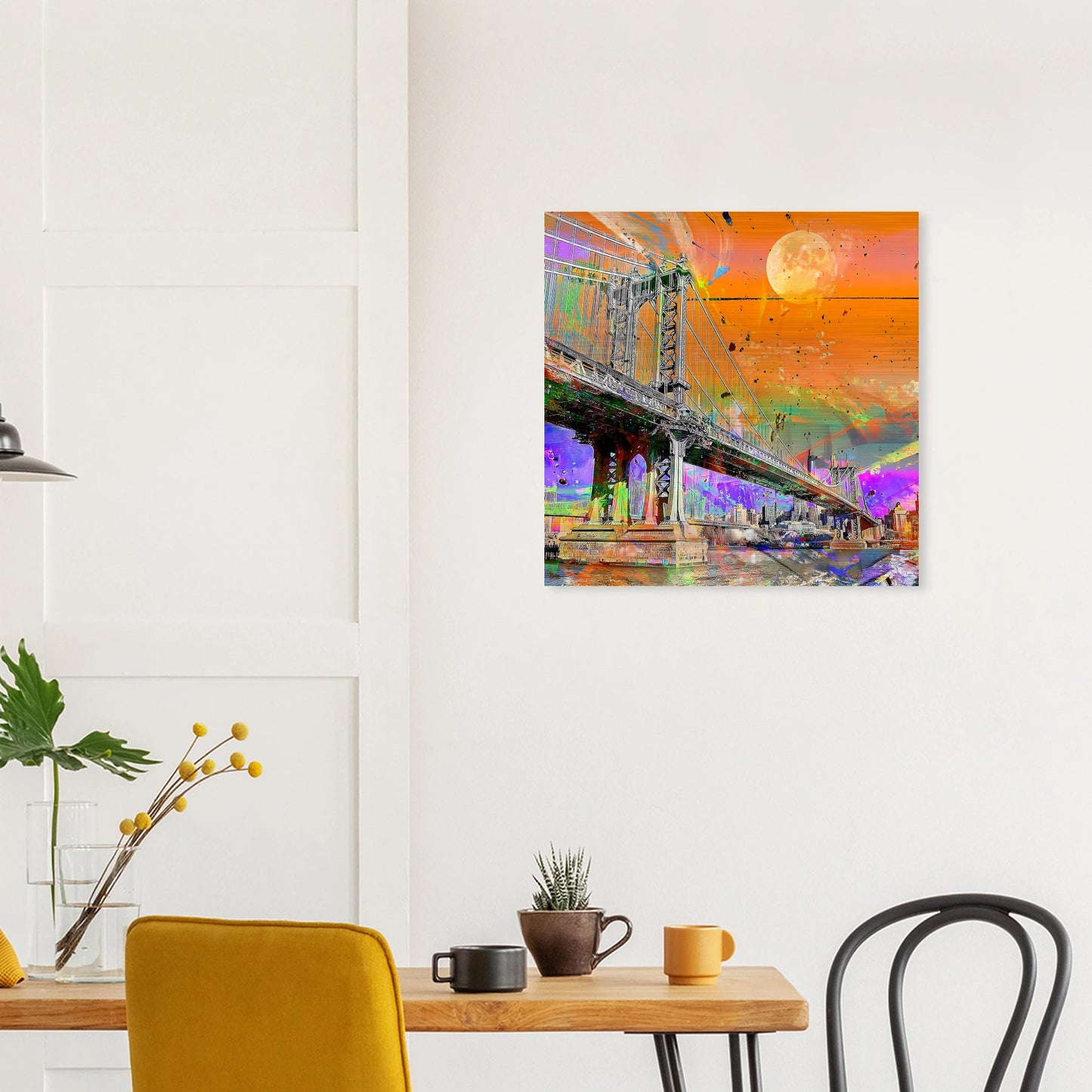 Pont sous la Lune — tableau aluminium — vue 7 — art mural STNCL