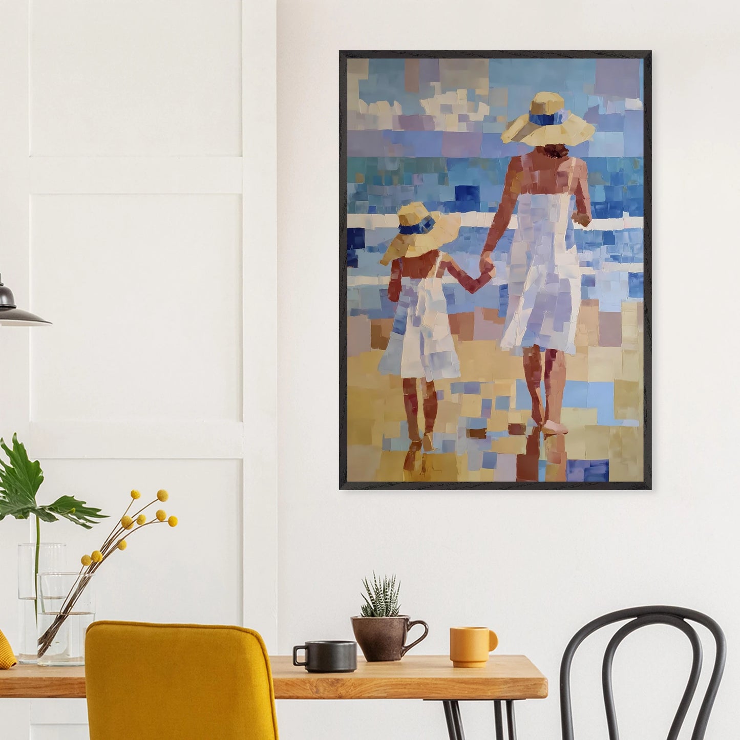 Main dans la Main — tableau encadré bois — vue 18 — art mural STNCL