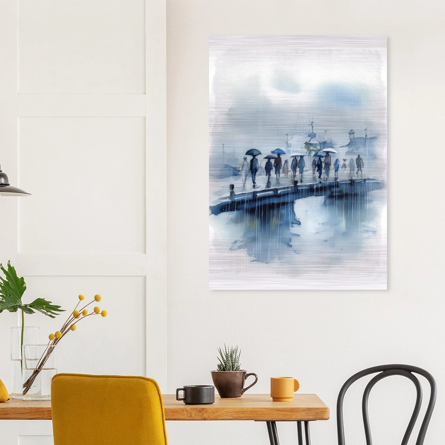 Pluie sur le Pont — tableau aluminium — vue 8 — art mural STNCL