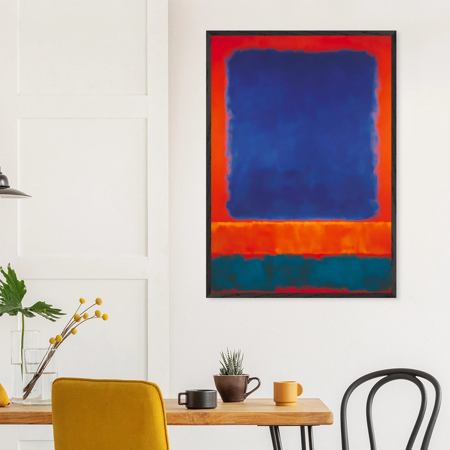 Bleu en Apesanteur — tableau encadré bois — vue 18 — art mural STNCL