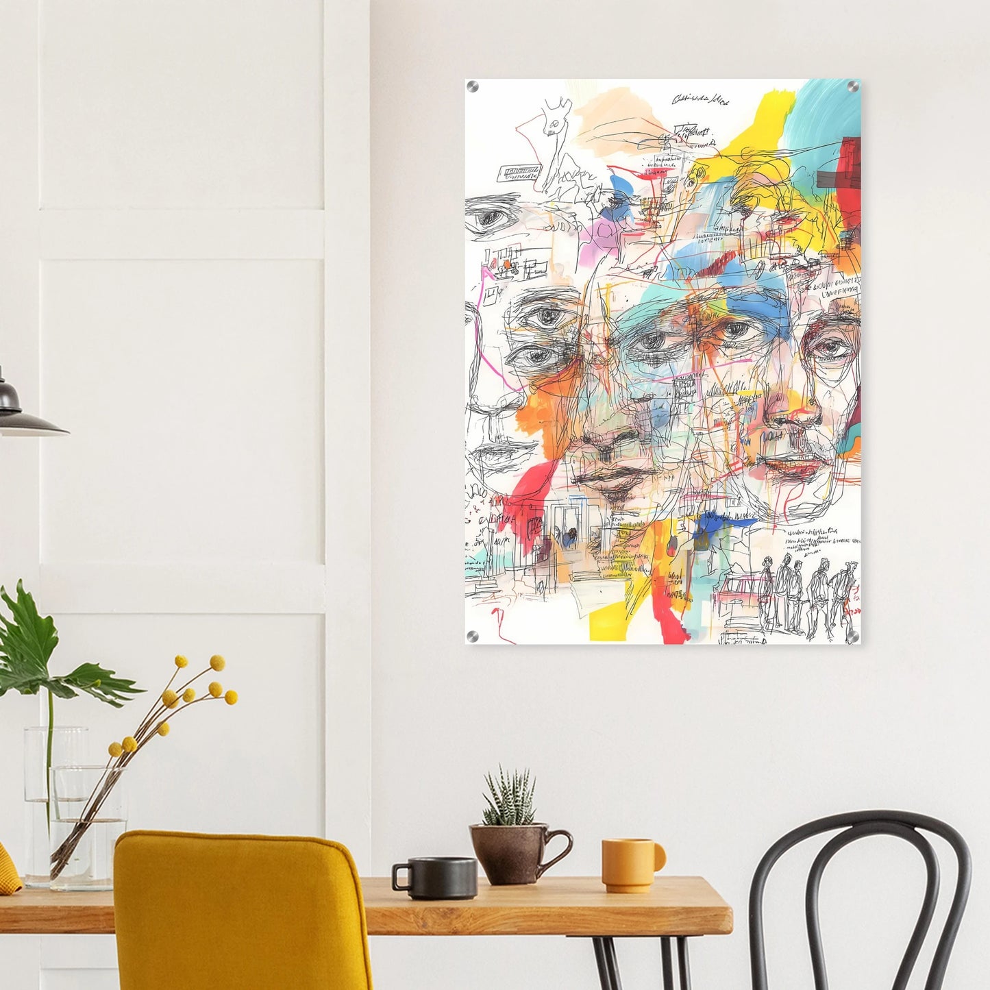 Carnet de Visages — tableau plexiglas — vue 8 — art mural STNCL