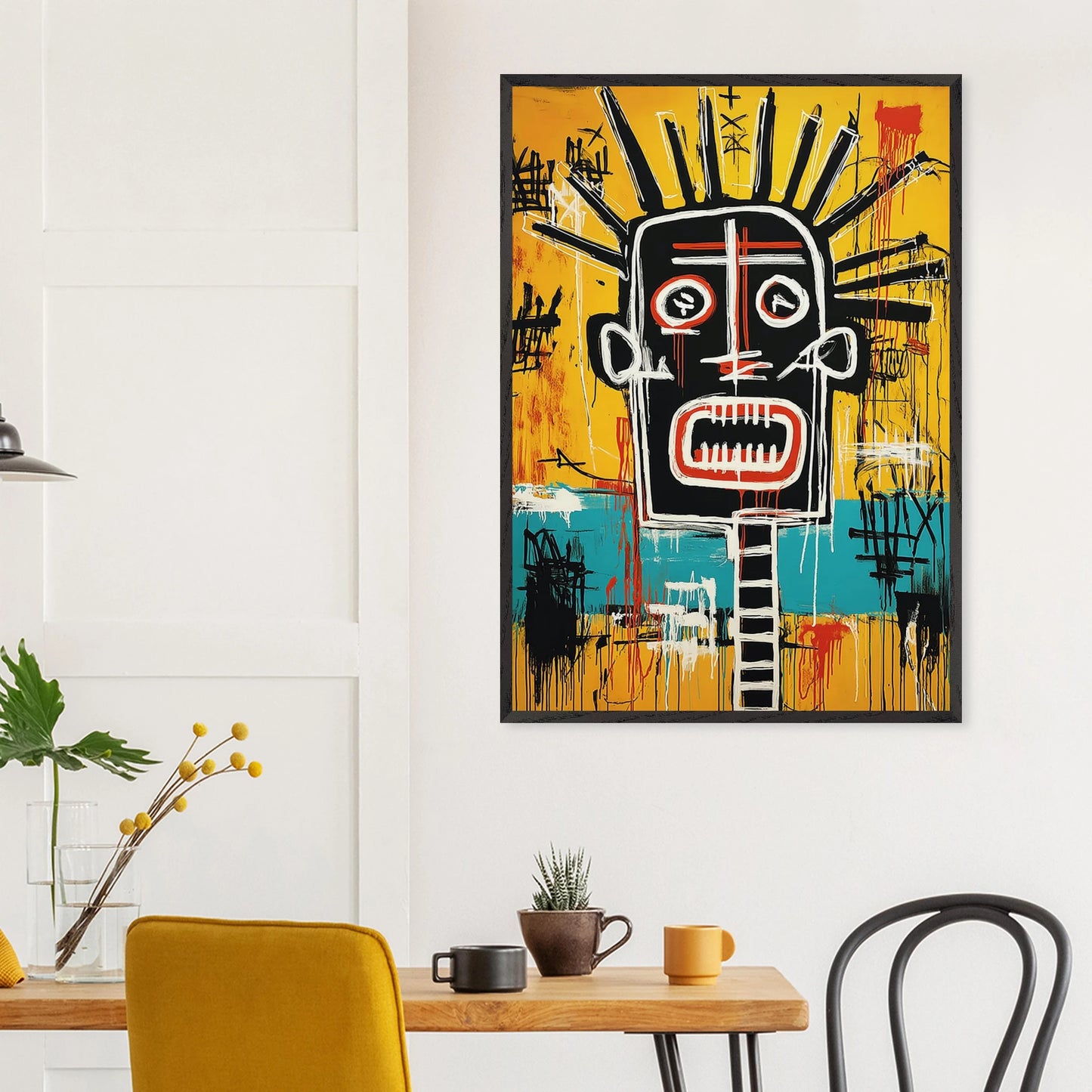 Tête Solaire — tableau encadré bois — vue 18 — art mural STNCL