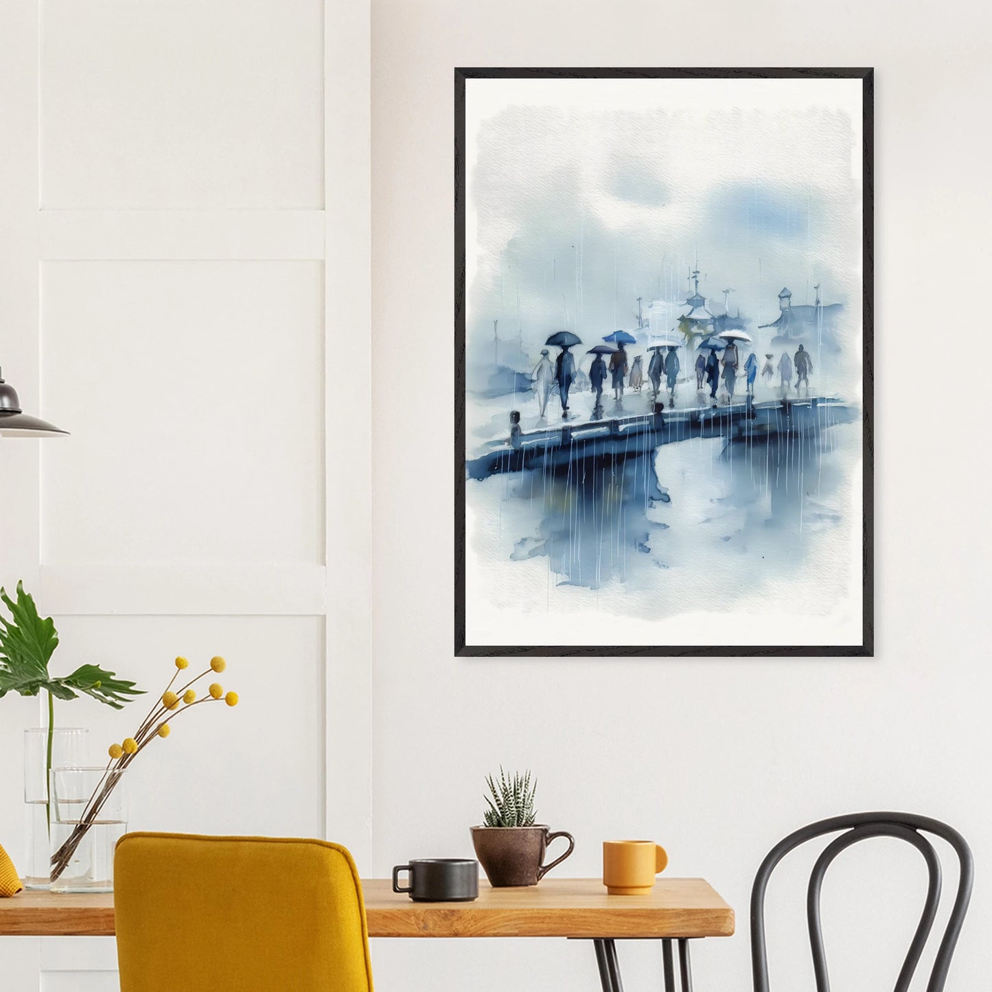 Pluie sur le Pont — tableau encadre bois — vue 18 — art mural STNCL