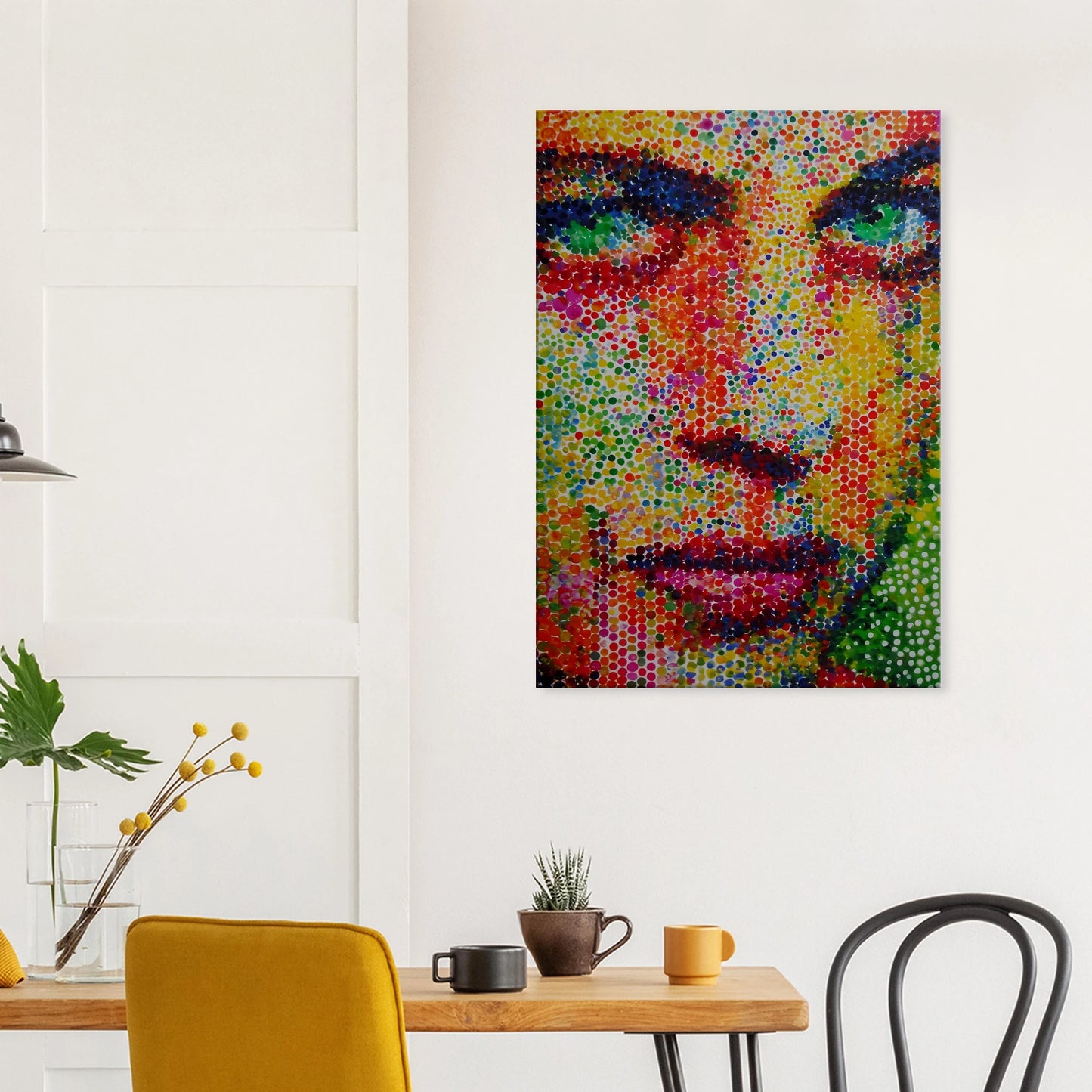 Le Visage en Points — tableau sur toile — vue 8 — art mural STNCL