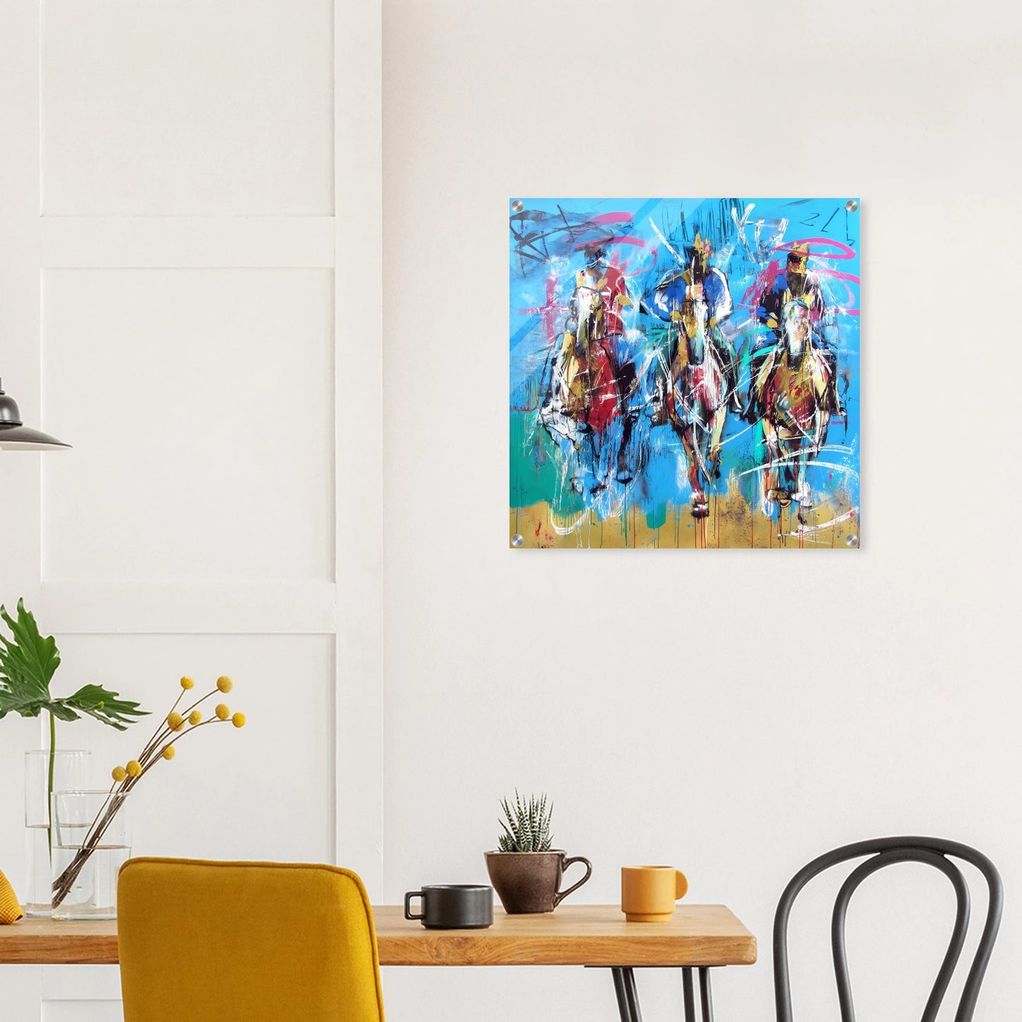 Trois Cavaliers — tableau plexiglas — vue 7 — art mural STNCL