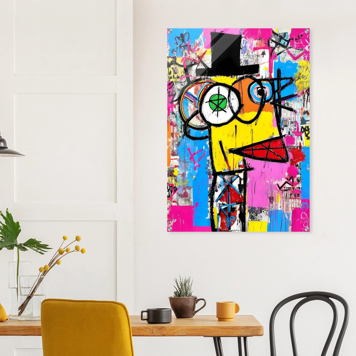 L'Homme au Chapeau Noir — tableau plexiglas — vue 8 — art mural STNCL