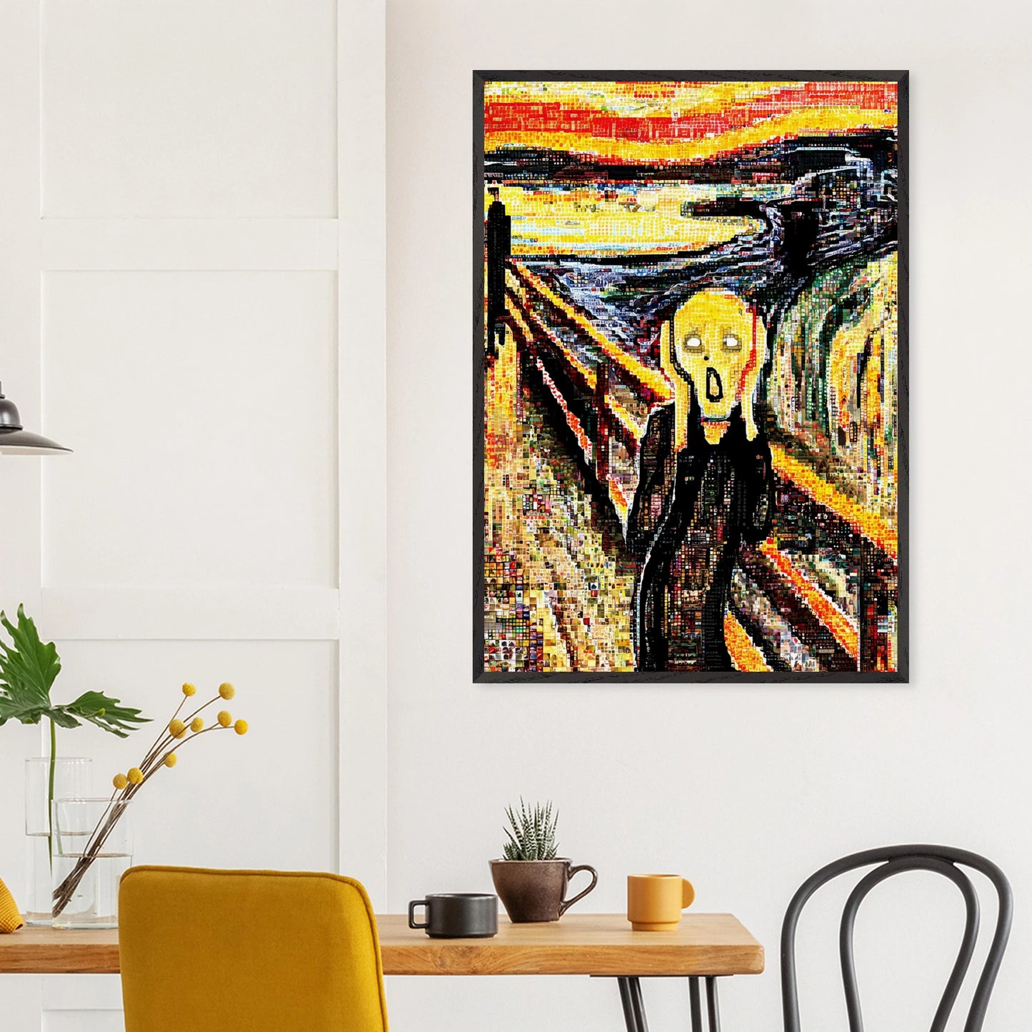 Le Cri en Mosaïque — tableau encadré bois — vue 18 — art mural STNCL