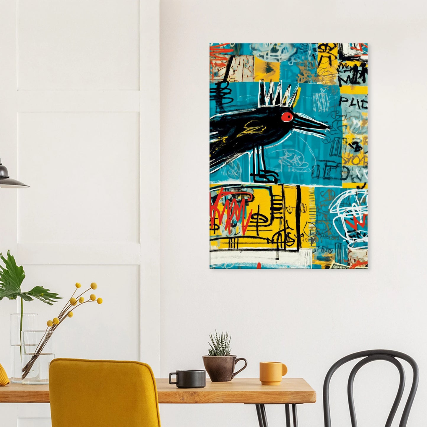 Corbeau Couronné — tableau sur toile — vue 8 — art mural STNCL