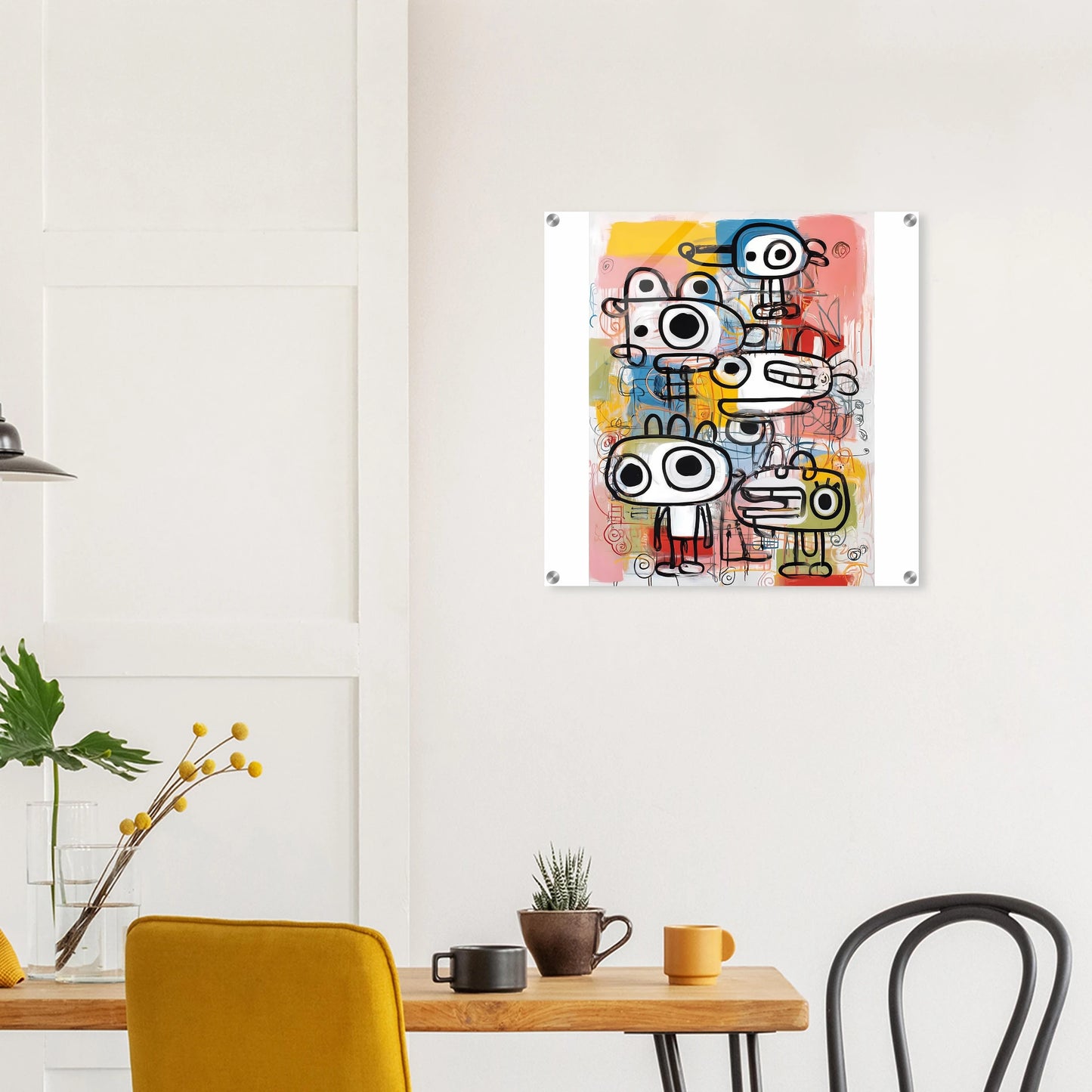 Les Cinq Curieux — tableau plexiglas — vue 7 — art mural STNCL