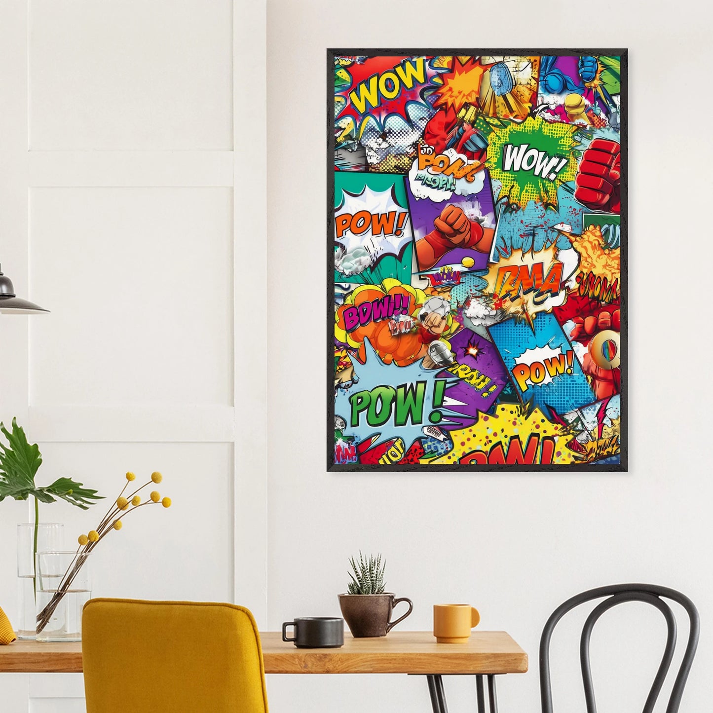 Explosion Pop Art — tableau encadre bois — vue 18 — art mural STNCL