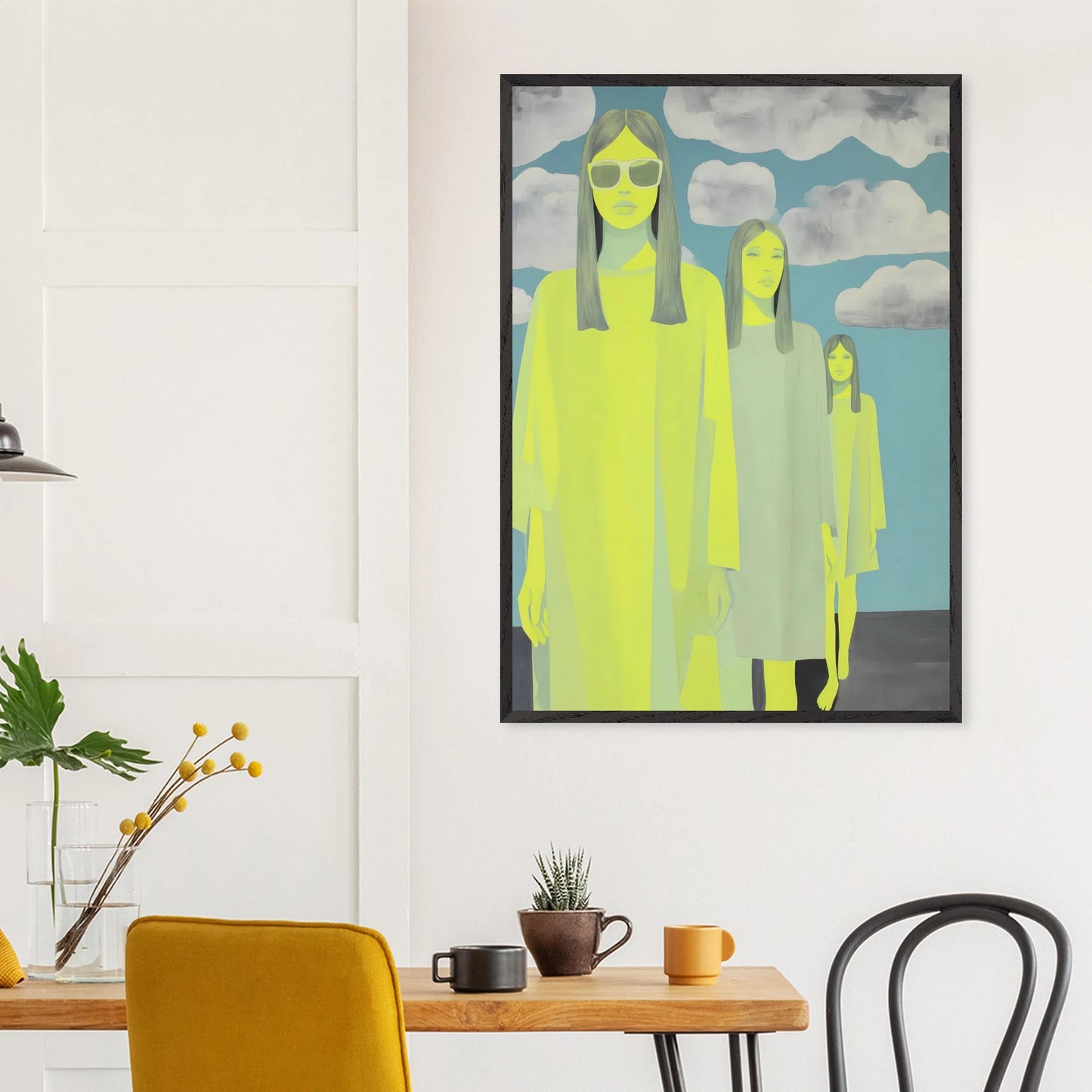 Les Trois Silhouettes — tableau encadré bois — vue 18 — art mural STNCL