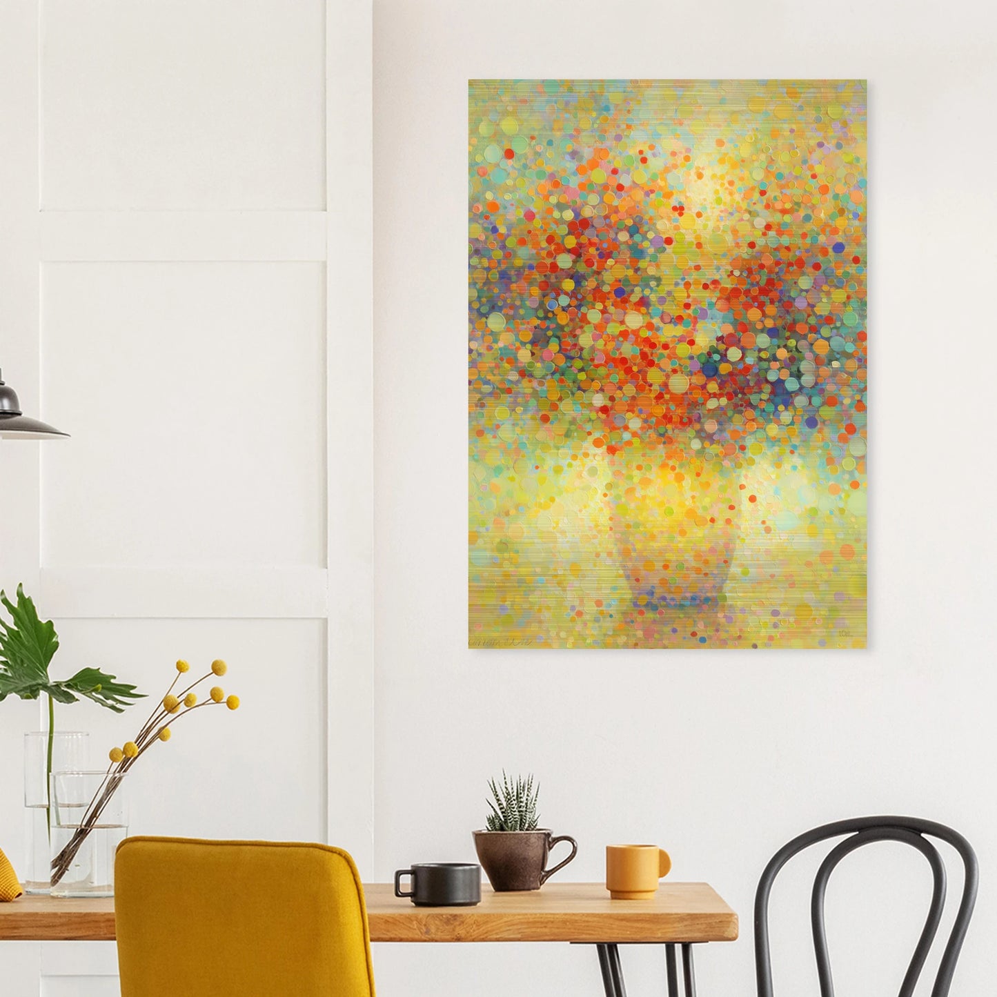 Floraison Pointilliste — tableau aluminium — vue 8 — art mural STNCL