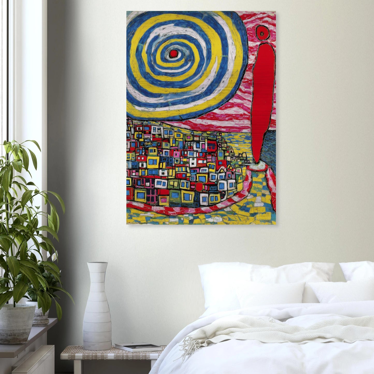 La Spirale et les Maisons — tableau aluminium — vue 7 — art mural STNCL