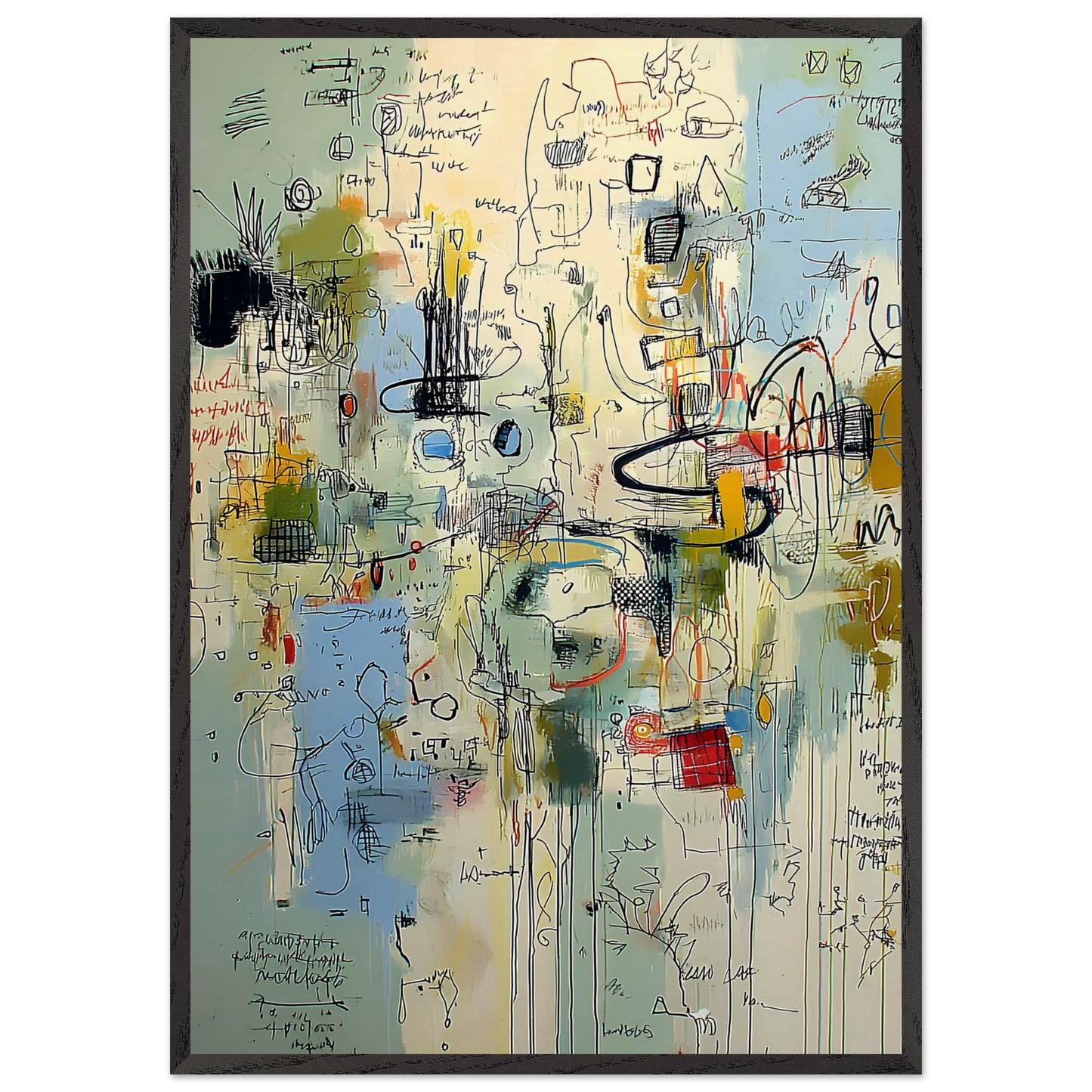 Écriture du Vent — tableau encadré bois — art mural STNCL