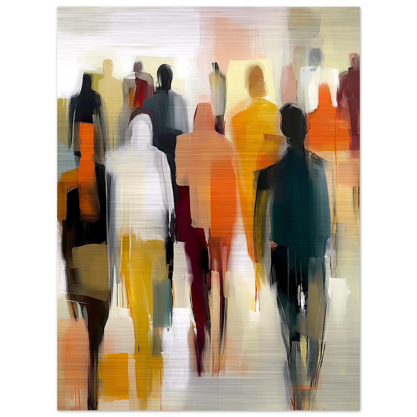 Foule Silencieuse — tableau aluminium — vue 2 — art mural STNCL