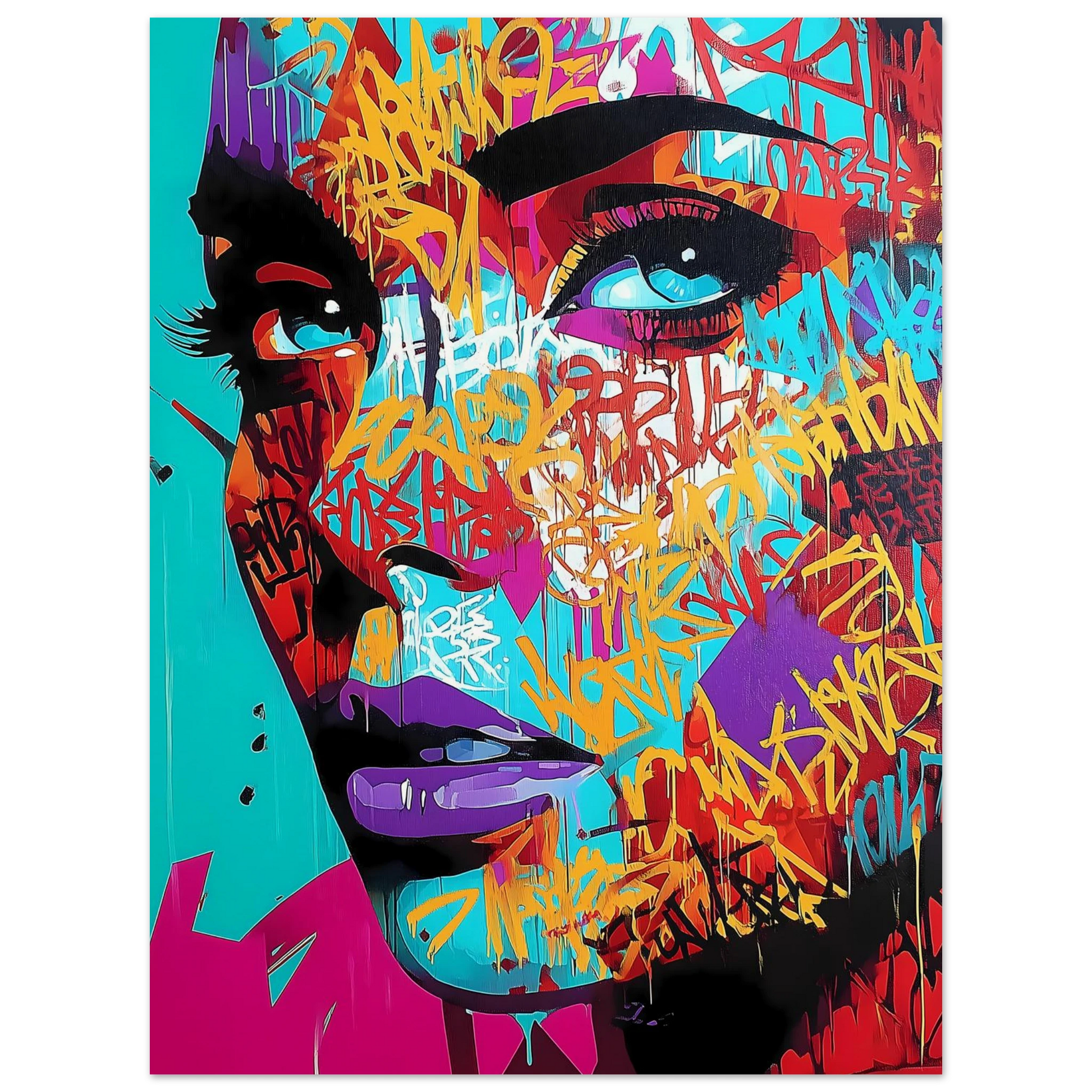 Lettres sur le Visage — affiche d'art — vue 2 — art mural STNCL