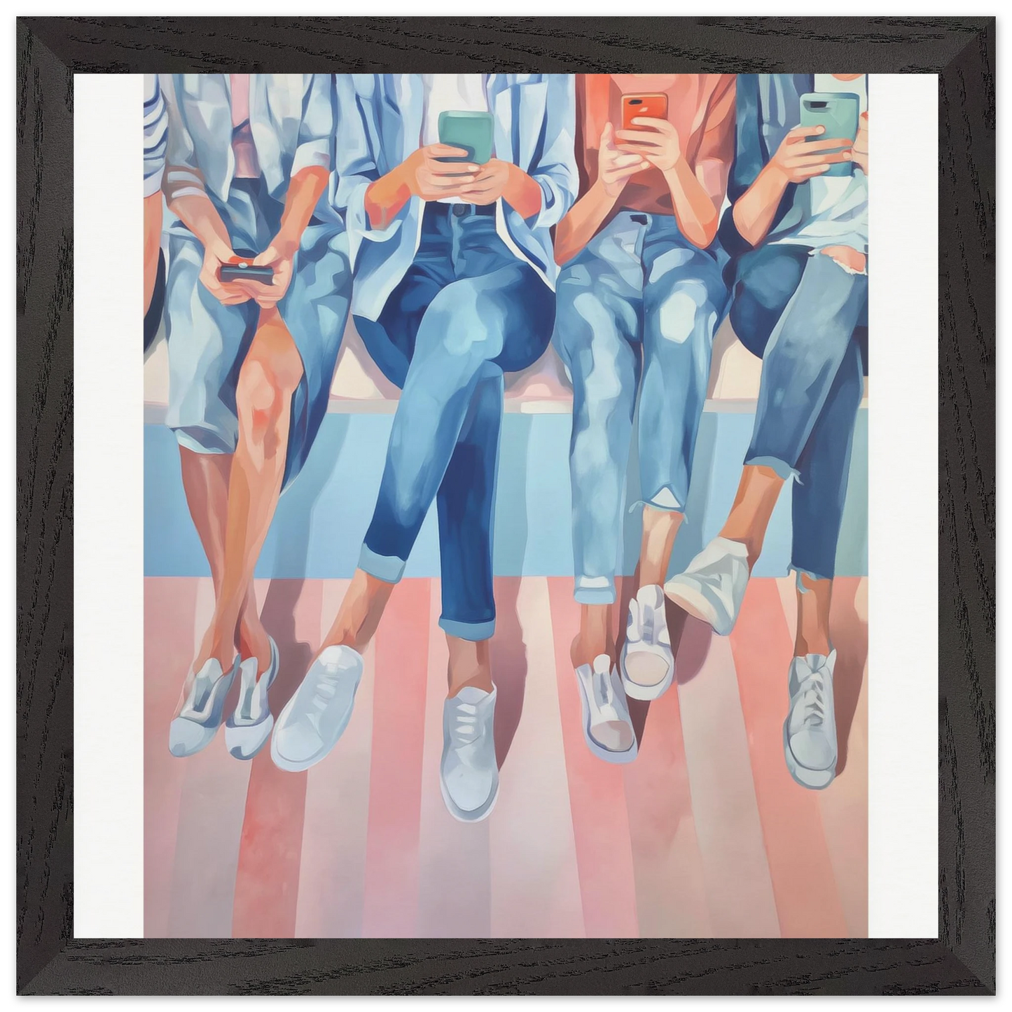 Génération Connectée — tableau encadré bois — vue 11 — art mural STNCL