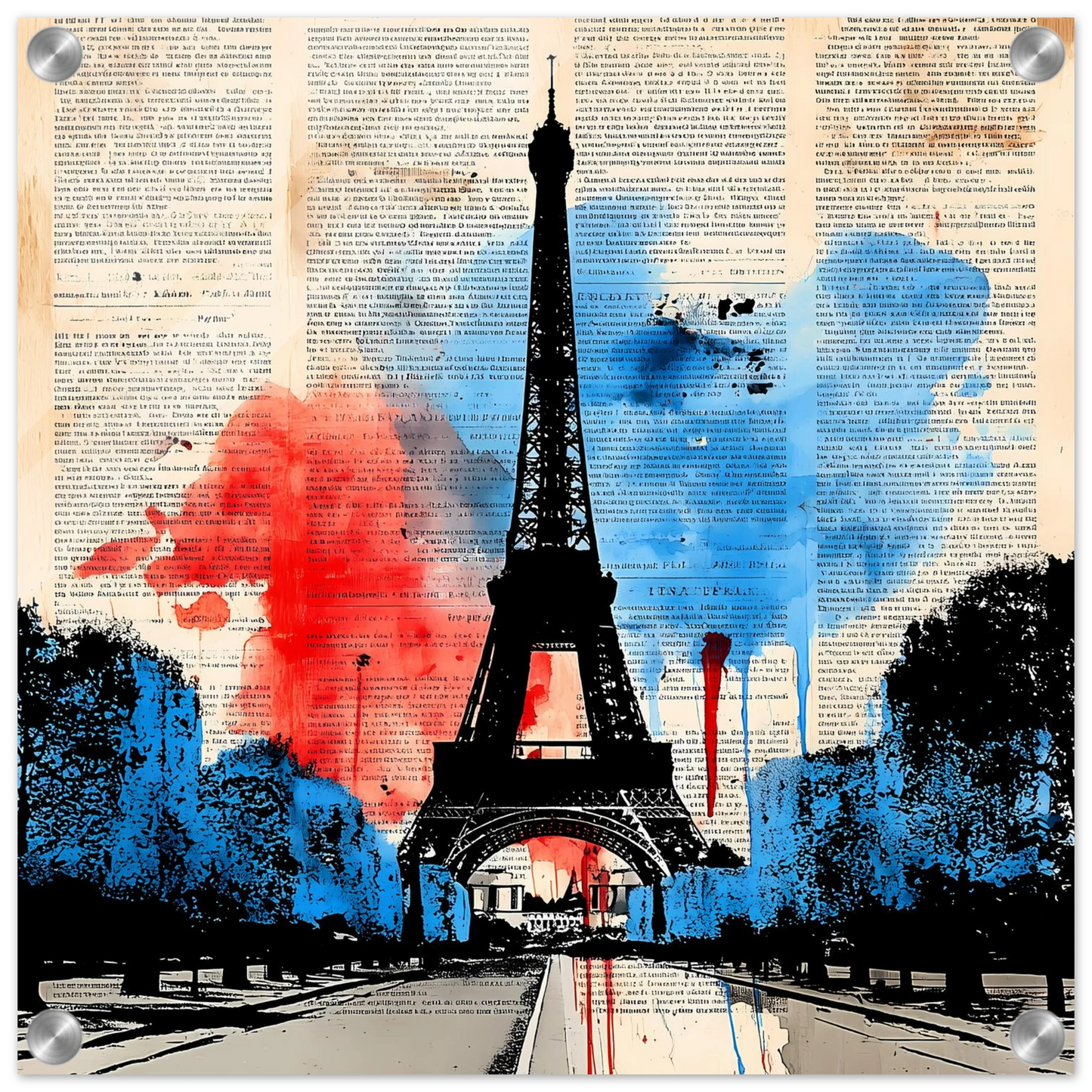 Paris Tricolore — tableau plexiglas — vue 4 — art mural STNCL