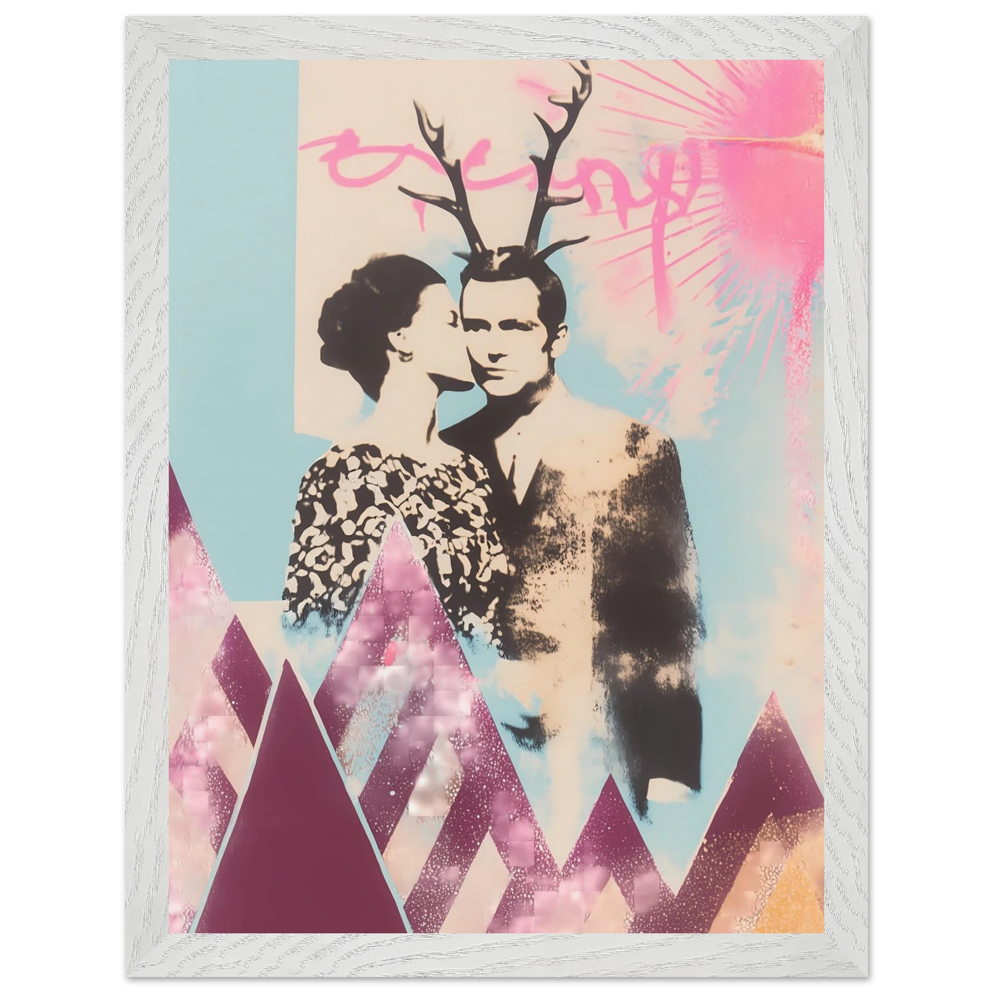 Le Couple aux Bois — tableau encadré bois — vue 9 — art mural STNCL