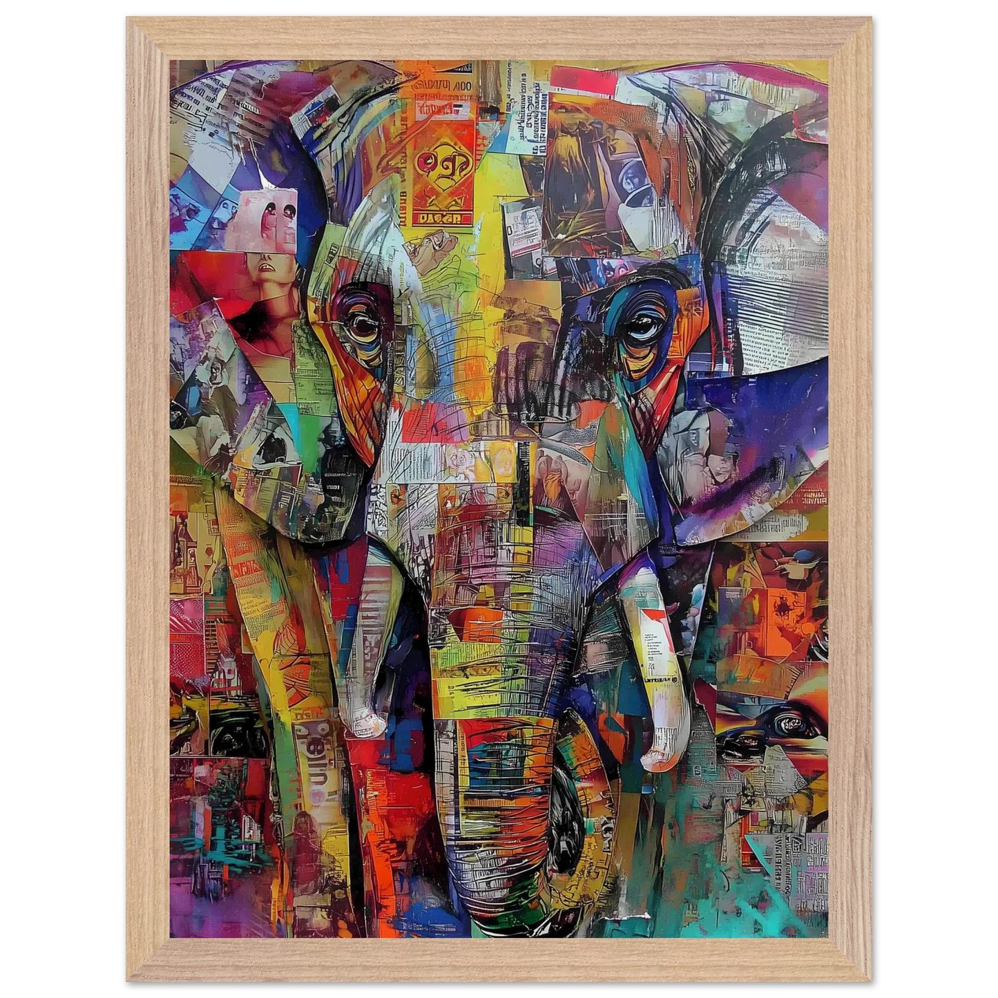 Éléphant de Papier — tableau encadré bois — vue 12 — art mural STNCL