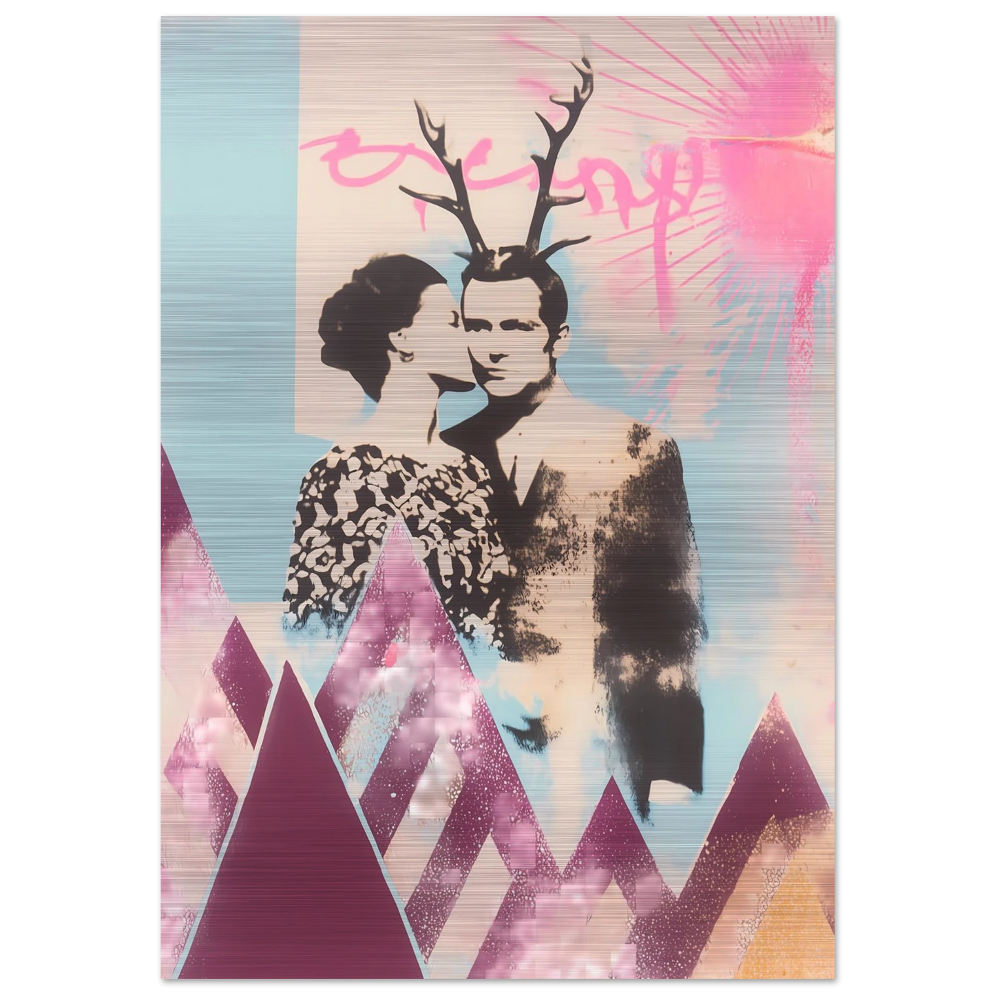 Le Couple aux Bois — tableau aluminium — art mural STNCL