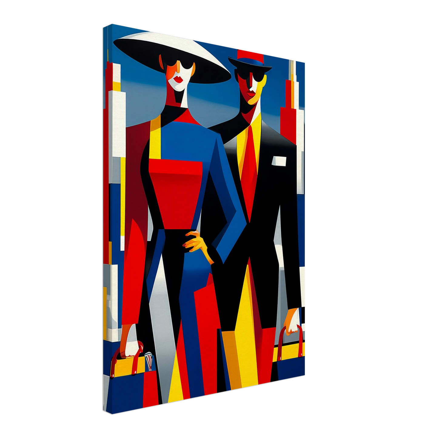 Le Couple en Ville — tableau sur toile — vue 3 — art mural STNCL