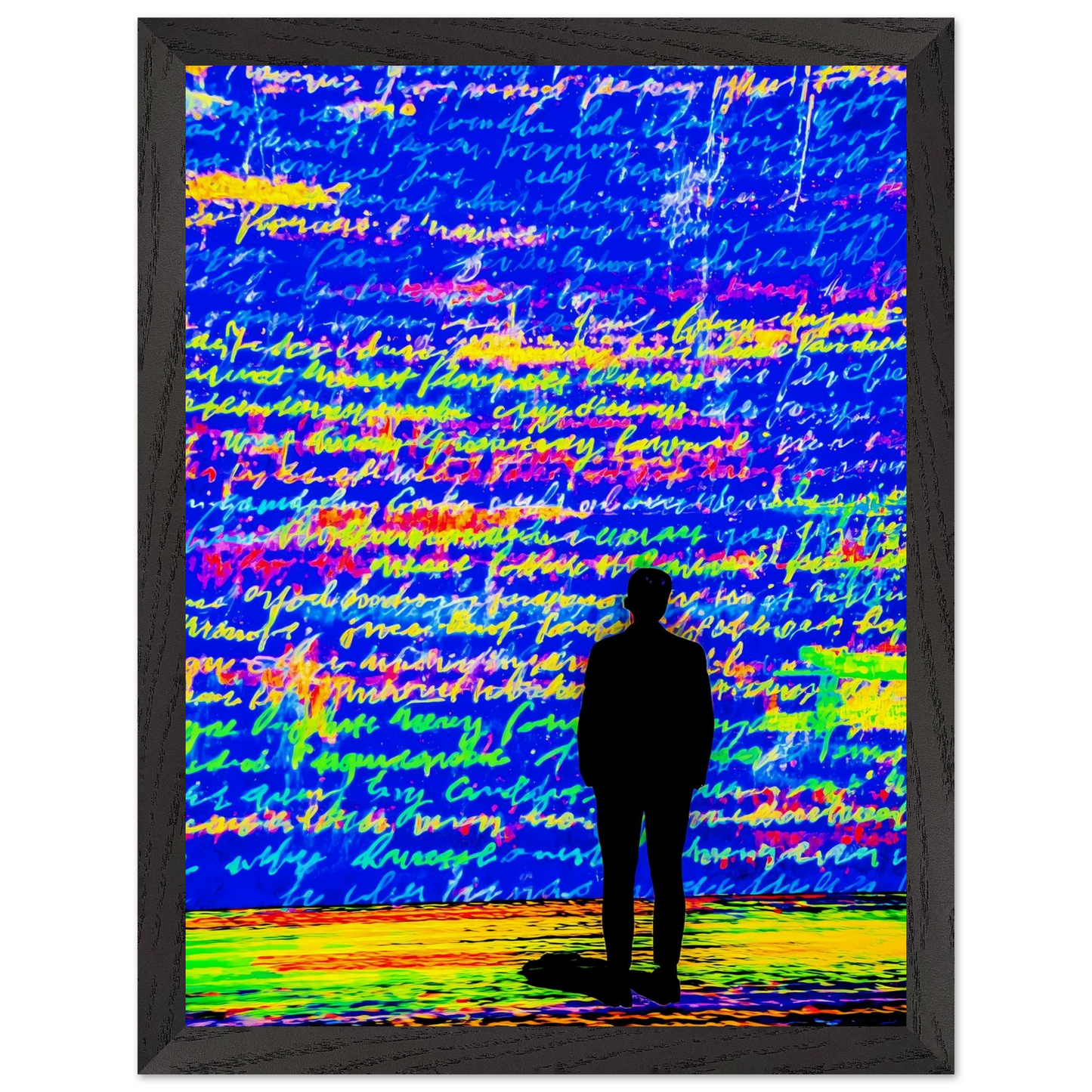 Le Mur Écrit — tableau encadré bois — vue 4 — art mural STNCL