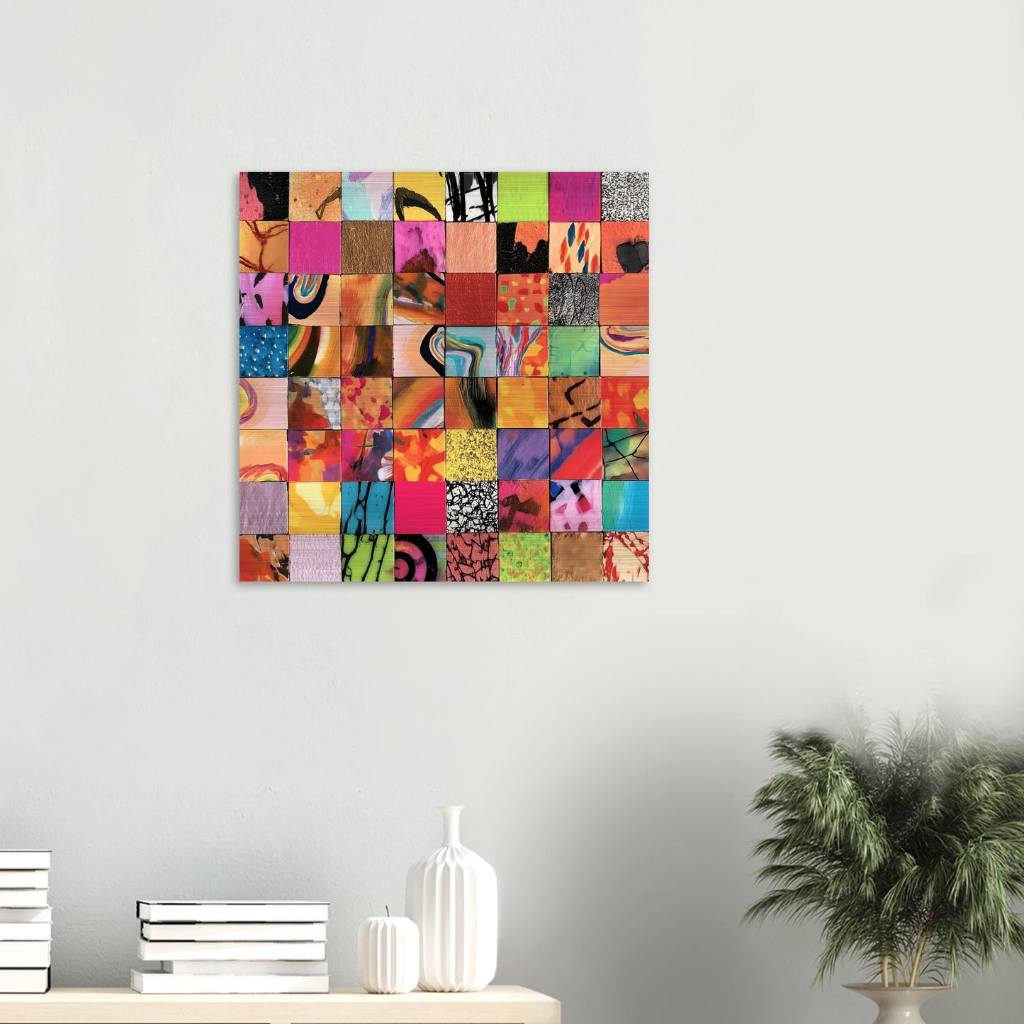 Damier des Matières — tableau aluminium — vue 5 — art mural STNCL