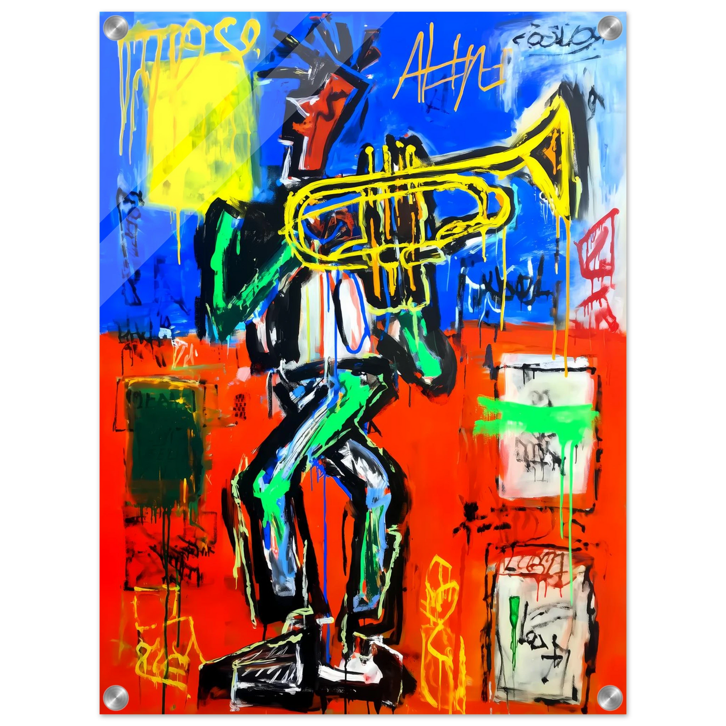 Le Trompettiste — tableau plexiglas — vue 4 — art mural STNCL