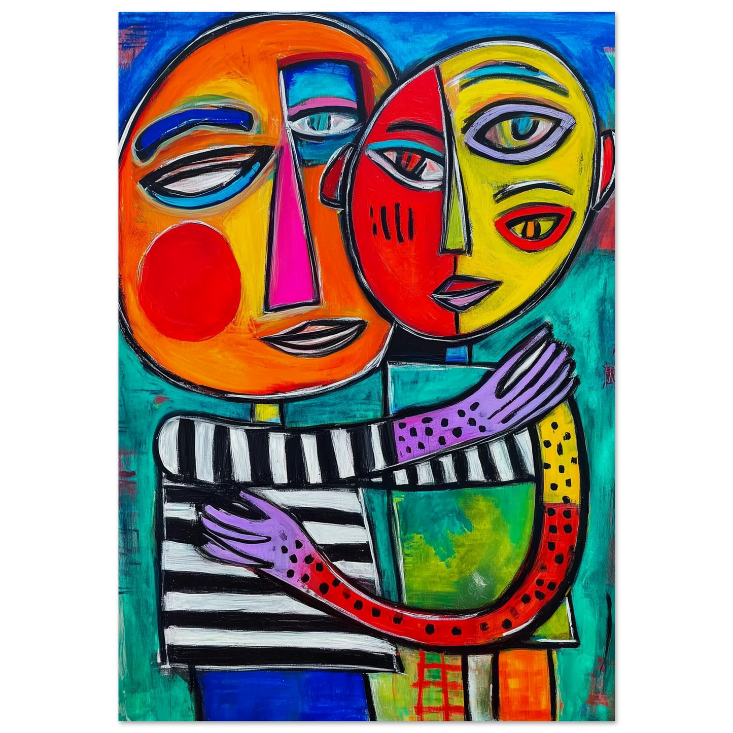 Deux Visages Enlacés — affiche d'art — art mural STNCL