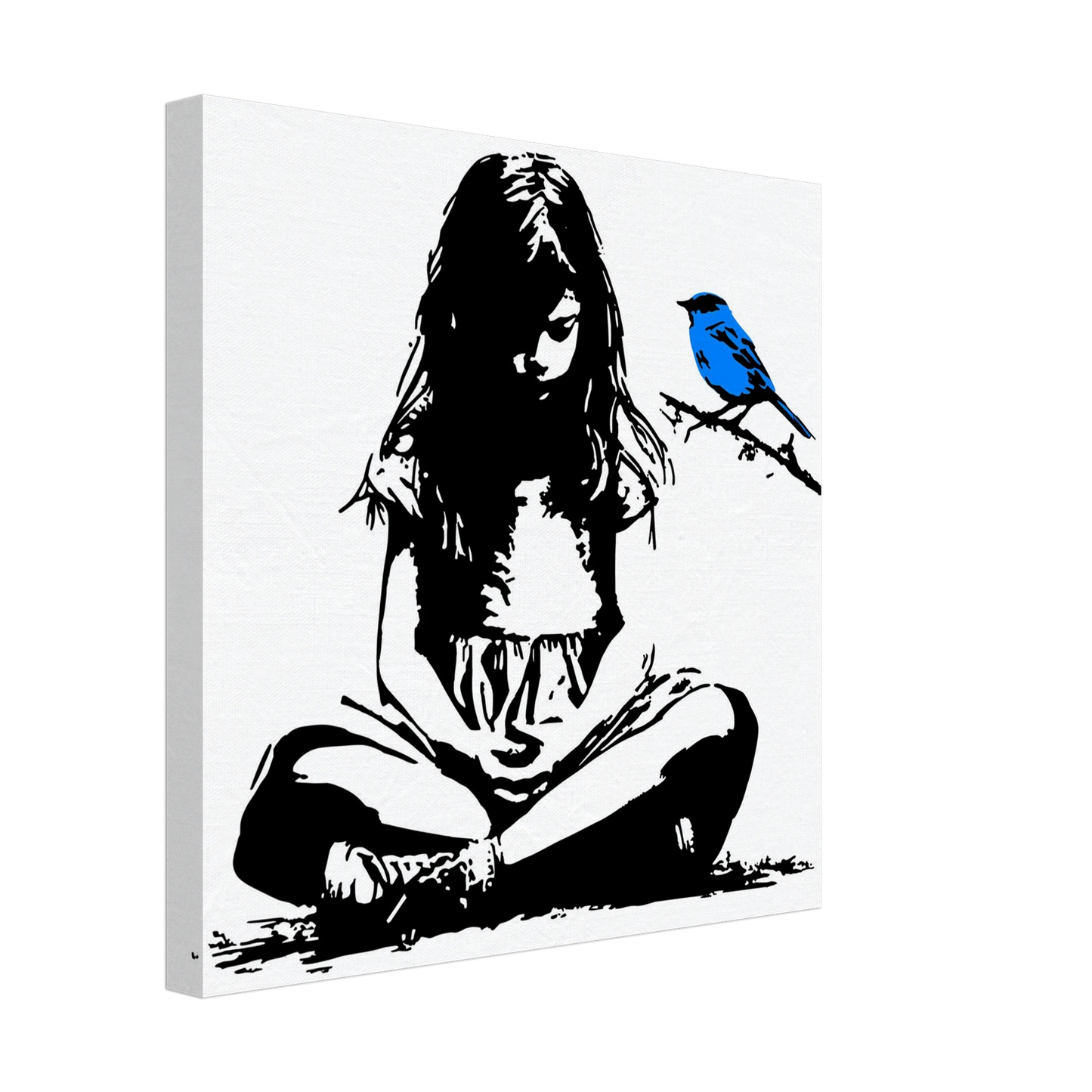 L'Oiseau Bleu — tableau sur toile — vue 3 — art mural STNCL
