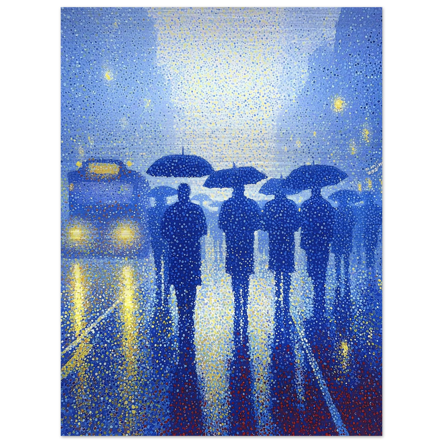 Pluie en Pointillés — tableau aluminium — vue 2 — art mural STNCL