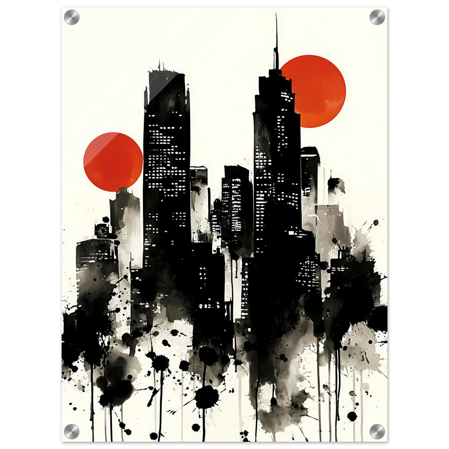 Ville d'Encre — tableau plexiglas — vue 4 — art mural STNCL
