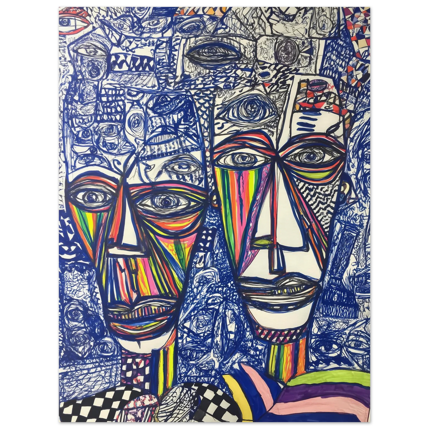 Deux Visages au Feutre — affiche d'art — vue 3 — art mural STNCL