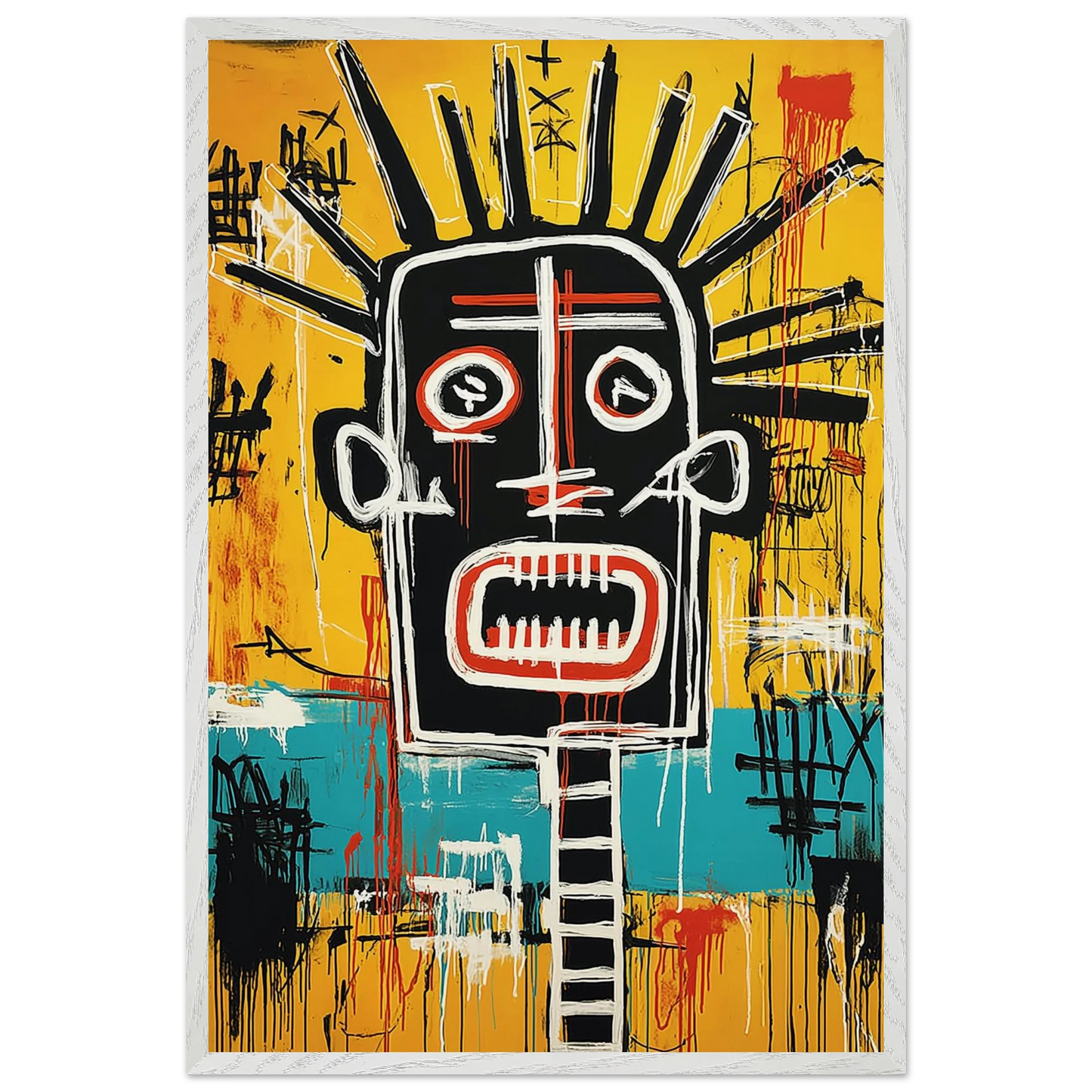 Tête Solaire — tableau encadré bois — vue 7 — art mural STNCL