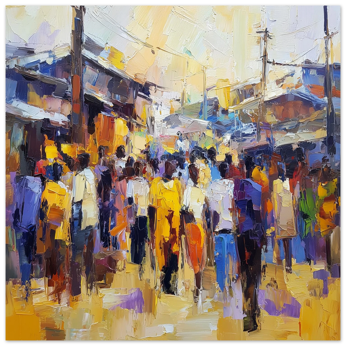 Marché Vivant sous Soleil — tableau aluminium — art mural STNCL