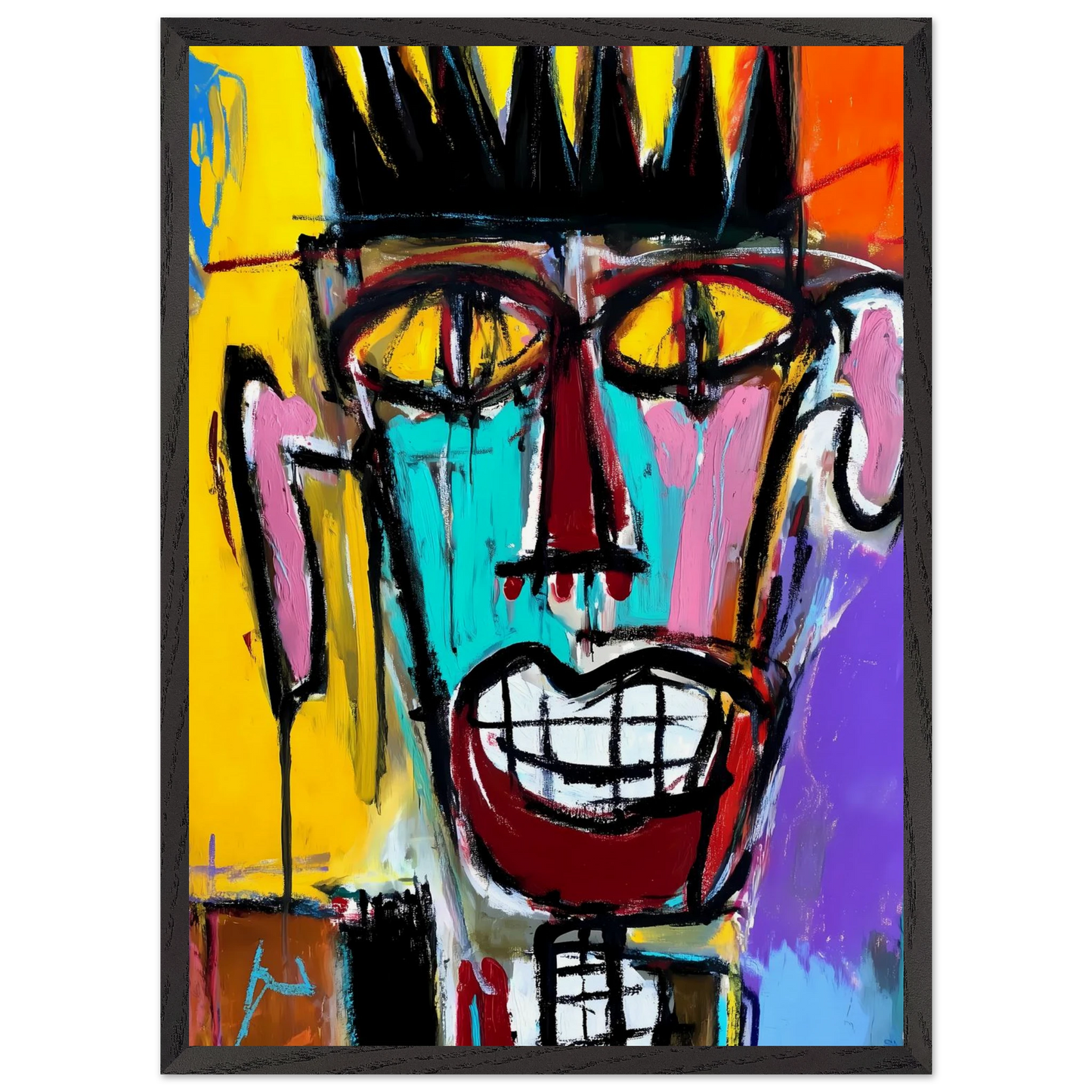 Sourire Carnassier — tableau encadré bois — vue 10 — art mural STNCL