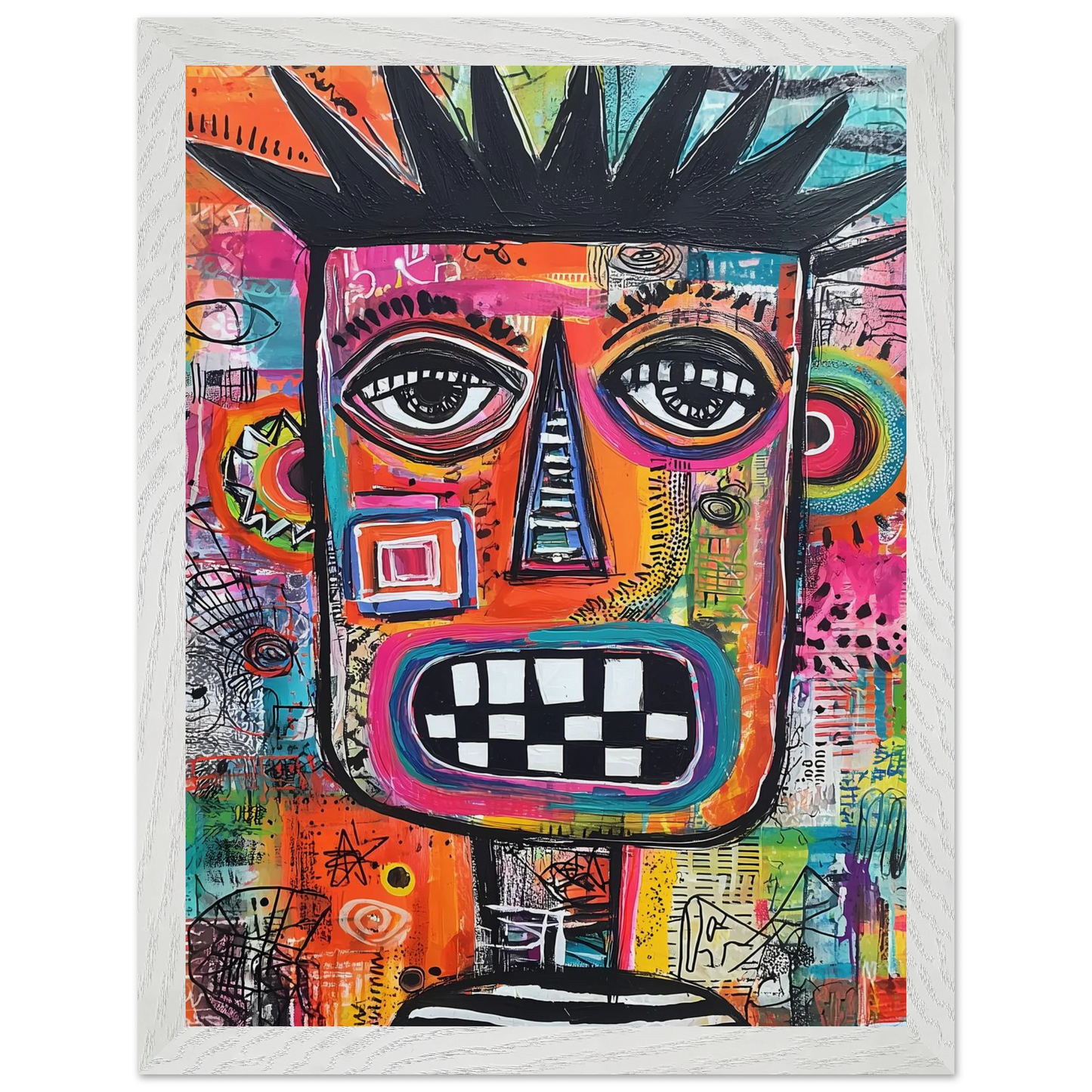 Masque Brut — tableau encadre bois — vue 9 — art mural STNCL