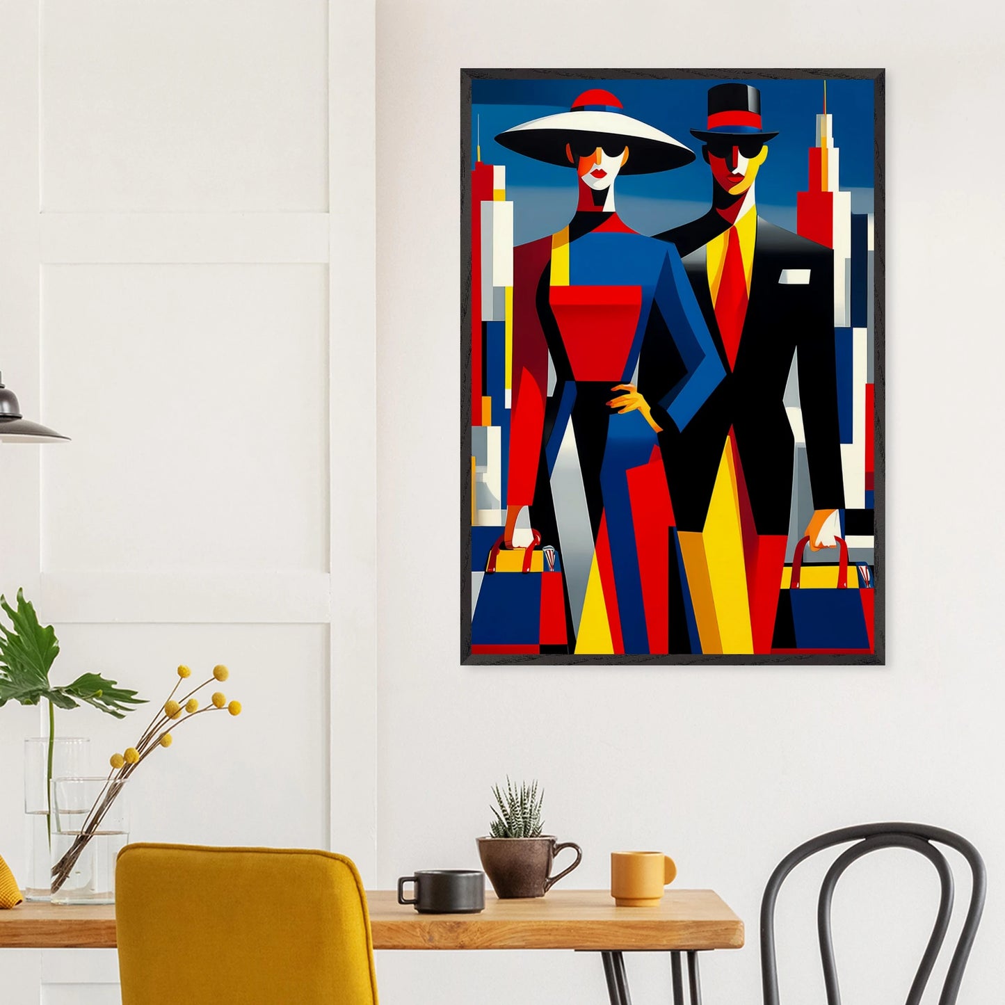 Le Couple en Ville — tableau encadré bois — vue 18 — art mural STNCL