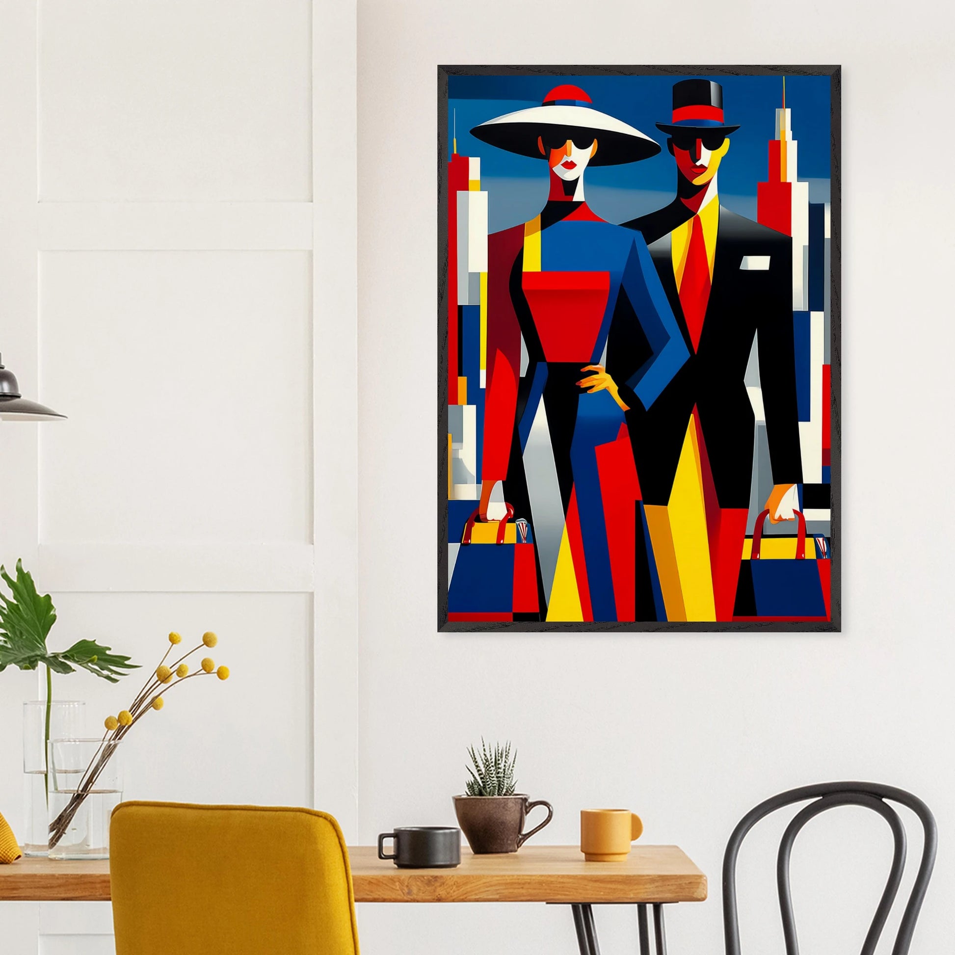 Le Couple en Ville — tableau encadré bois — vue 18 — art mural STNCL